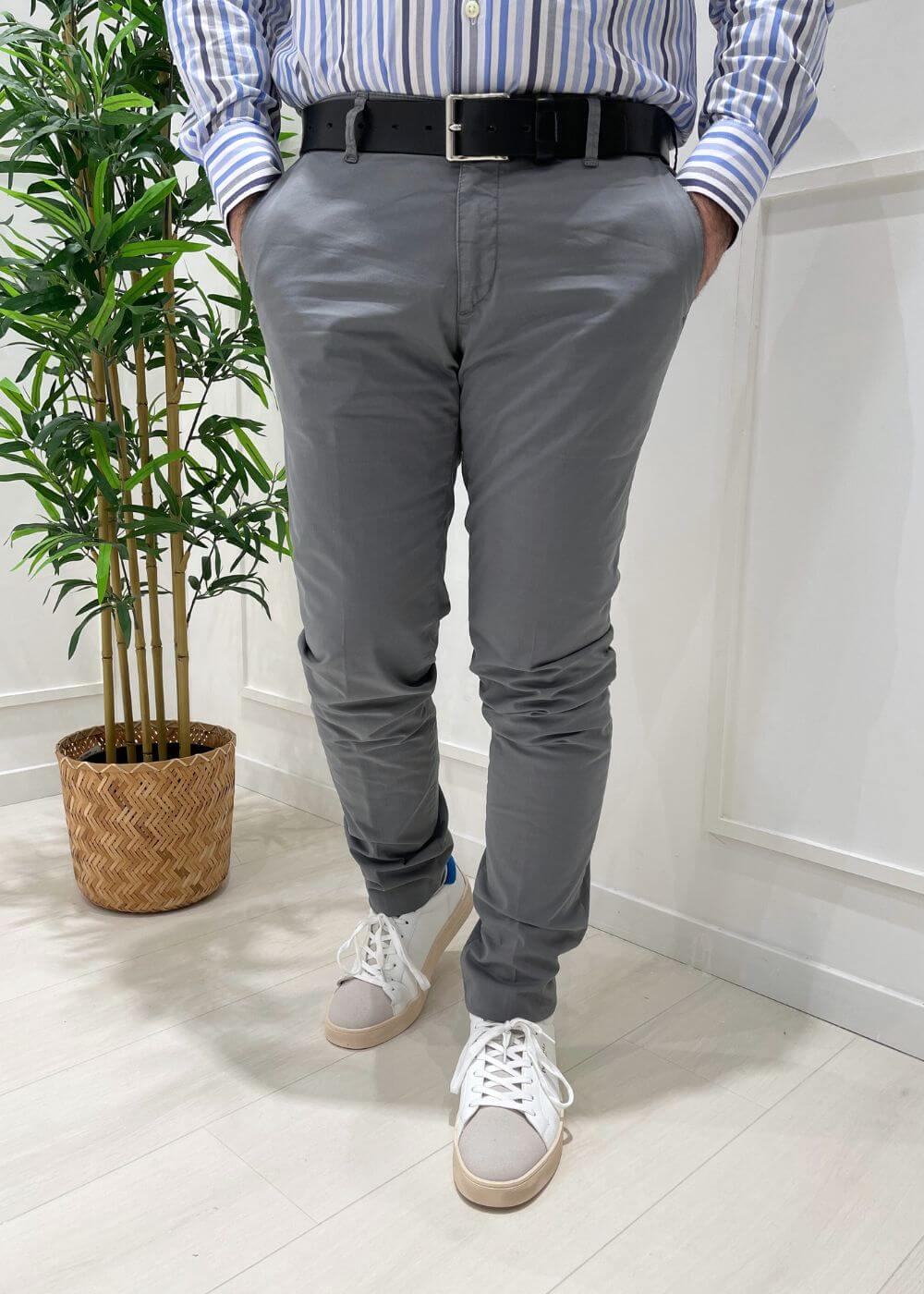 Pantalone tasca classica slim - GRIGIO