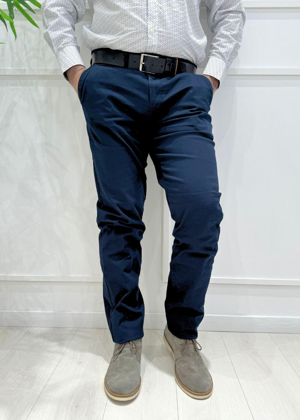 Pantalone tasca classica microfantasia - BLU