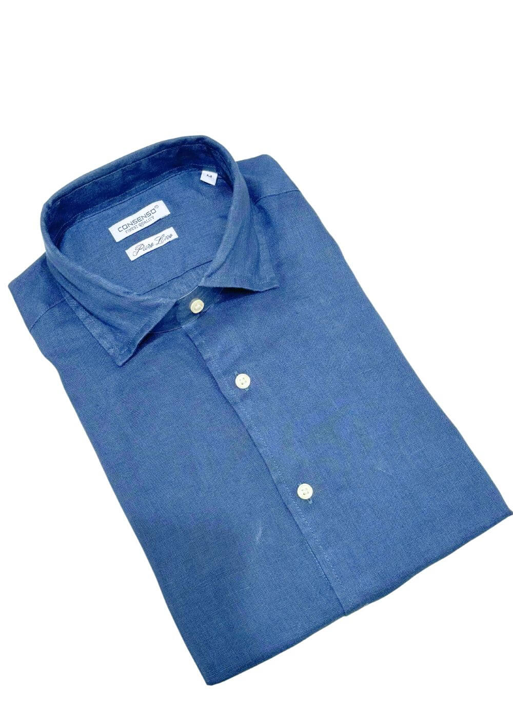 Camicia Collo classico lino - BLU