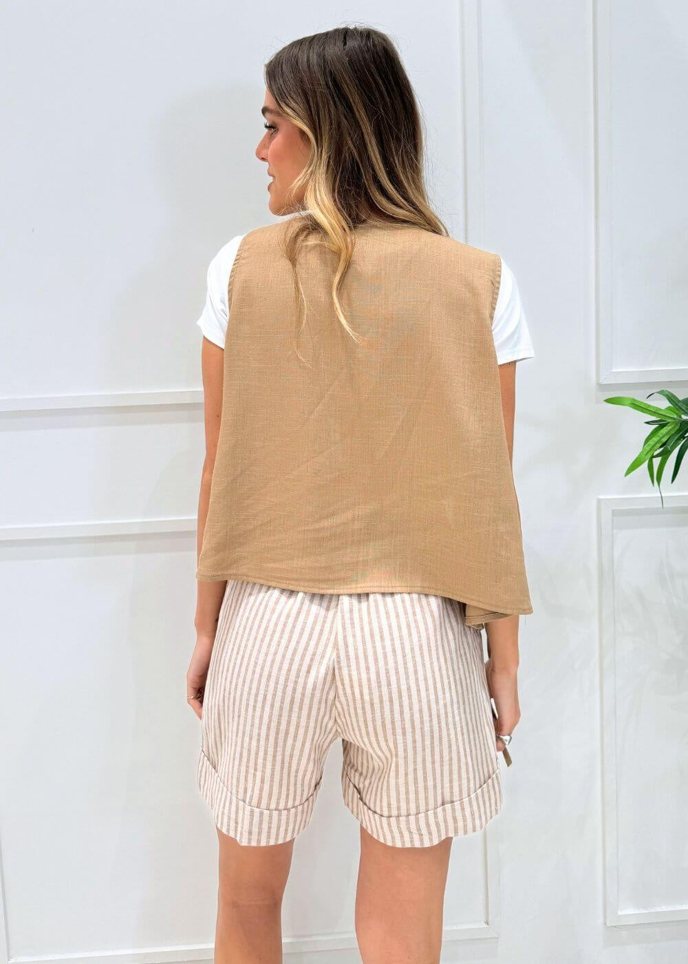 KERSO - Maglia Gilet - CAMEL