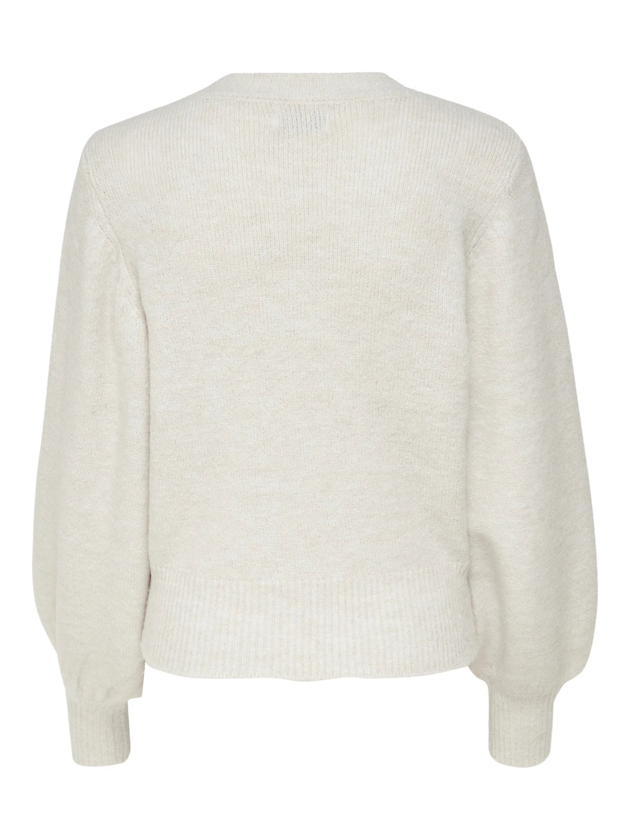 ONLY - Maglia Giro Strass - BEIGE