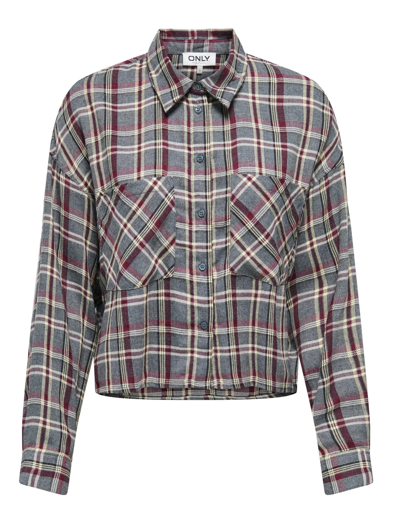 ONLY - Camicia quadri - GRIGIO/BORDEAUX