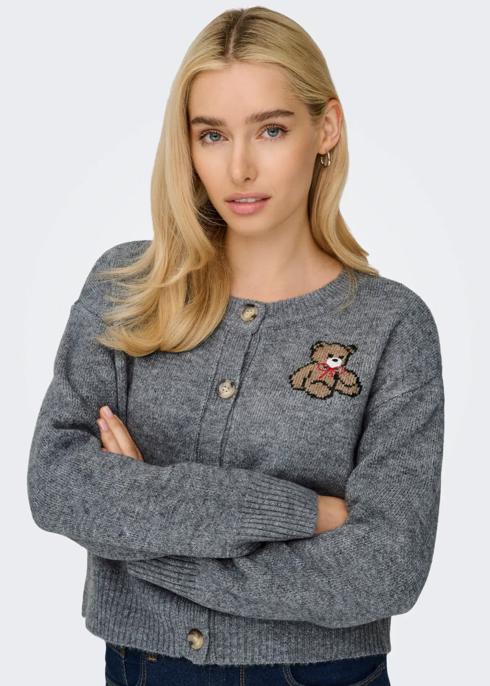 ONLY - Cardigan Teddy - GRIGIO