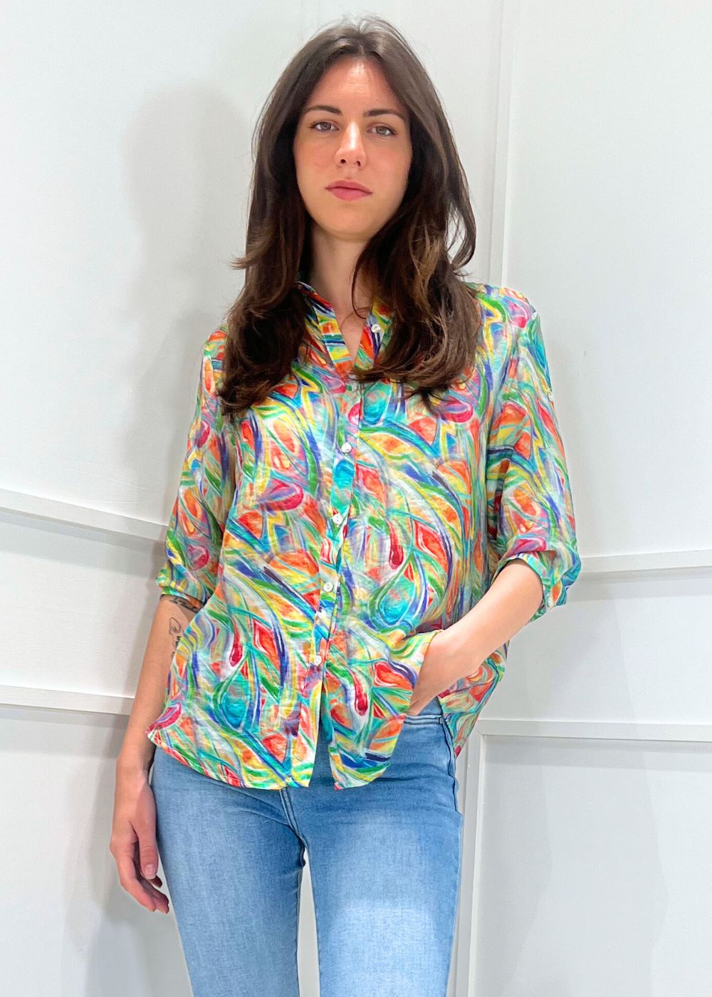 KERSO - Camicia Fantasia - VERDE