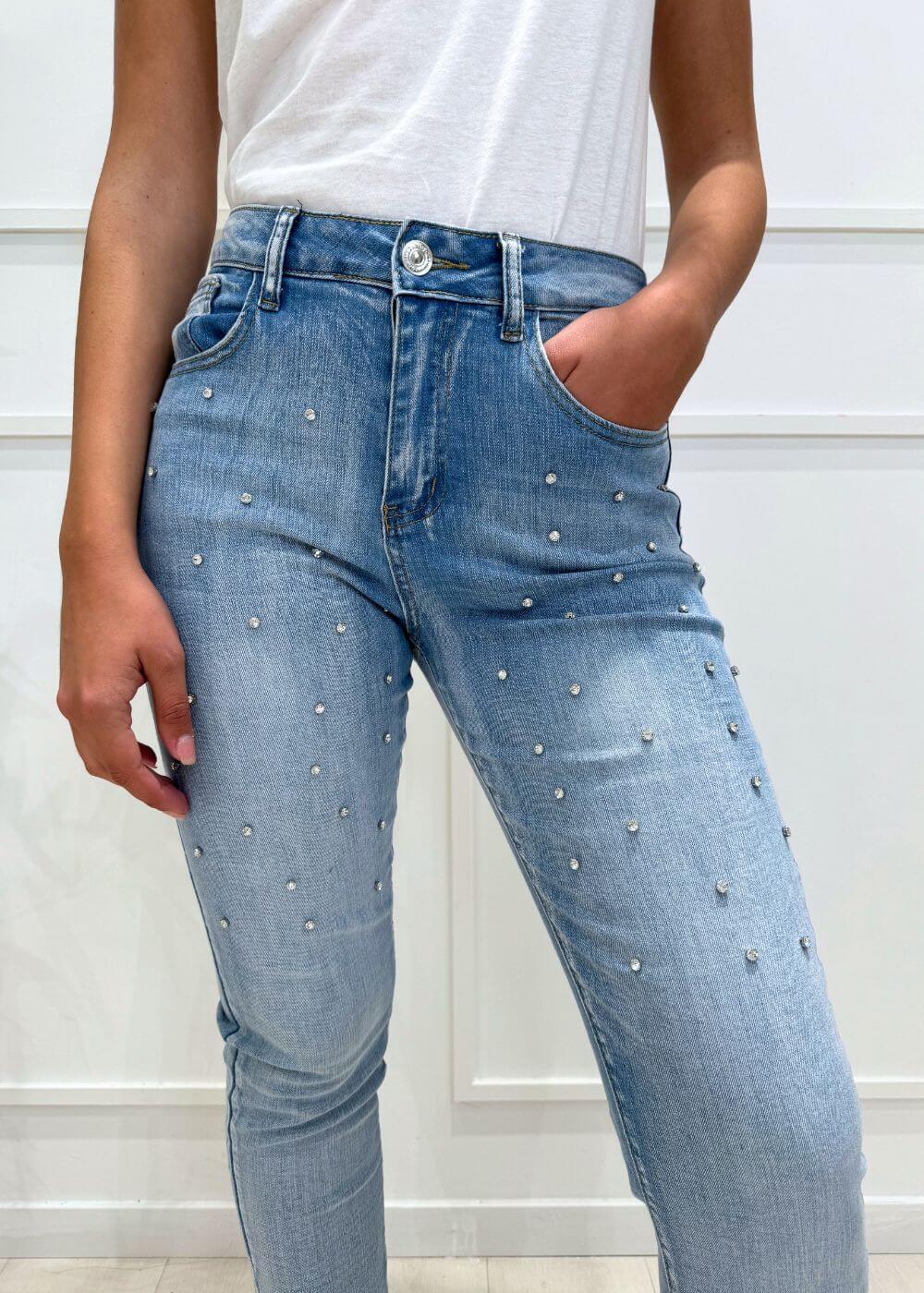 KERSO - Jeans con Strass - DENIM