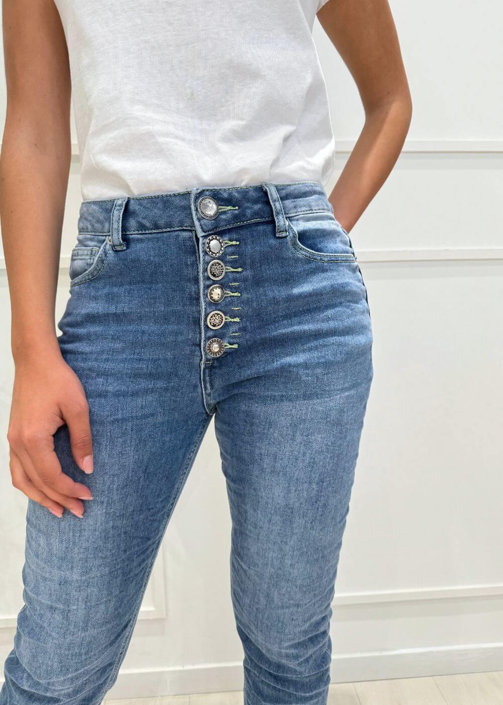 KERSO - Jeans Multi Bottoni - DENIM