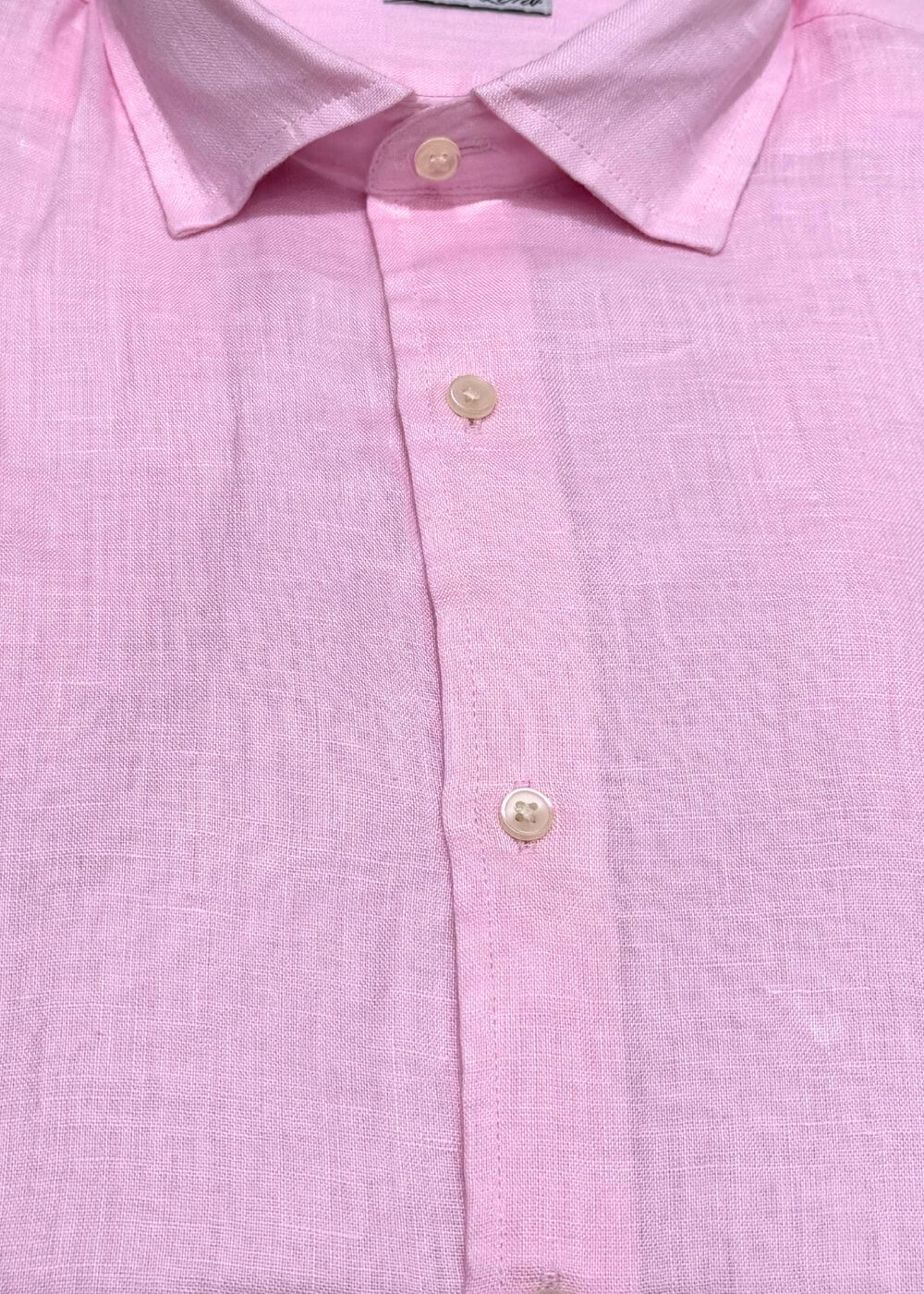 Camicia Collo classico lino - ROSA