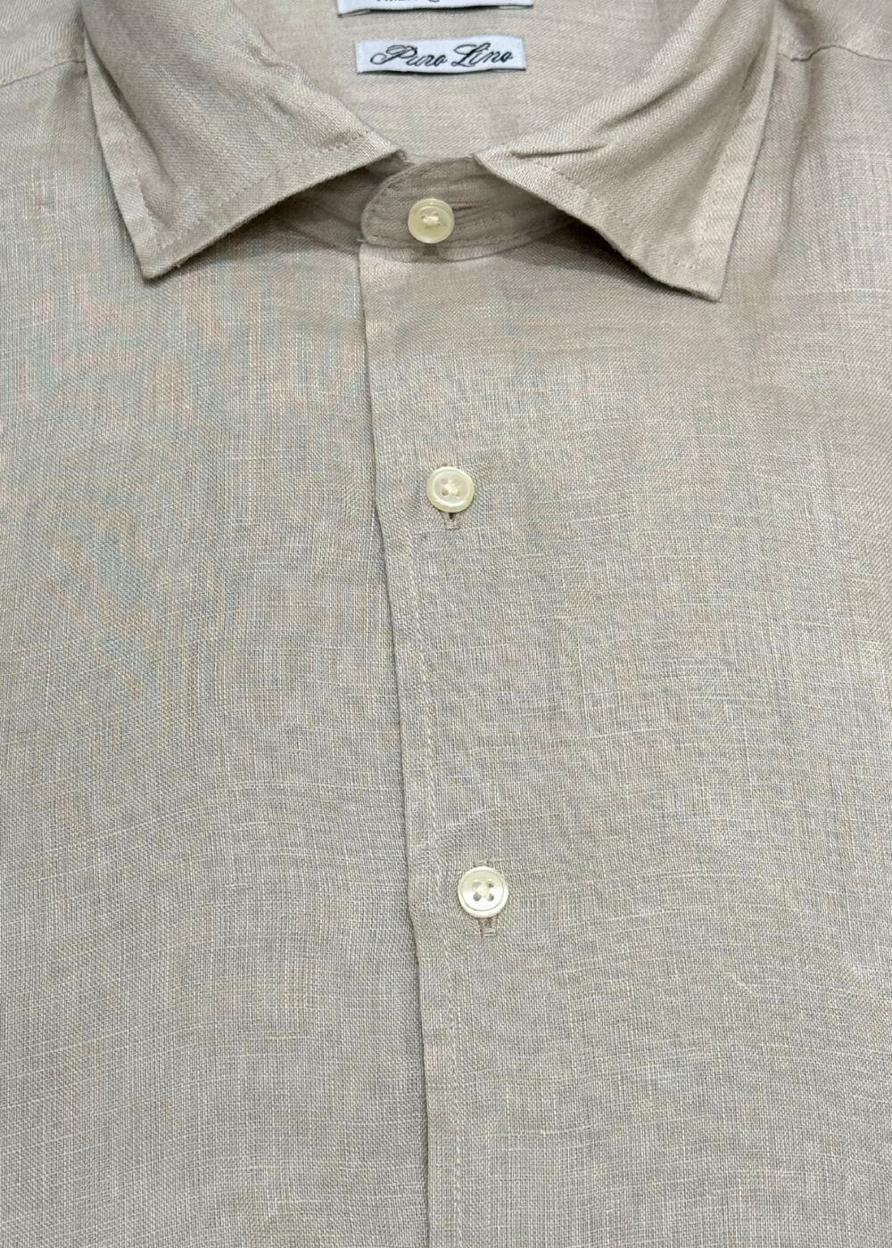 Camicia Collo classico lino - BEIGE