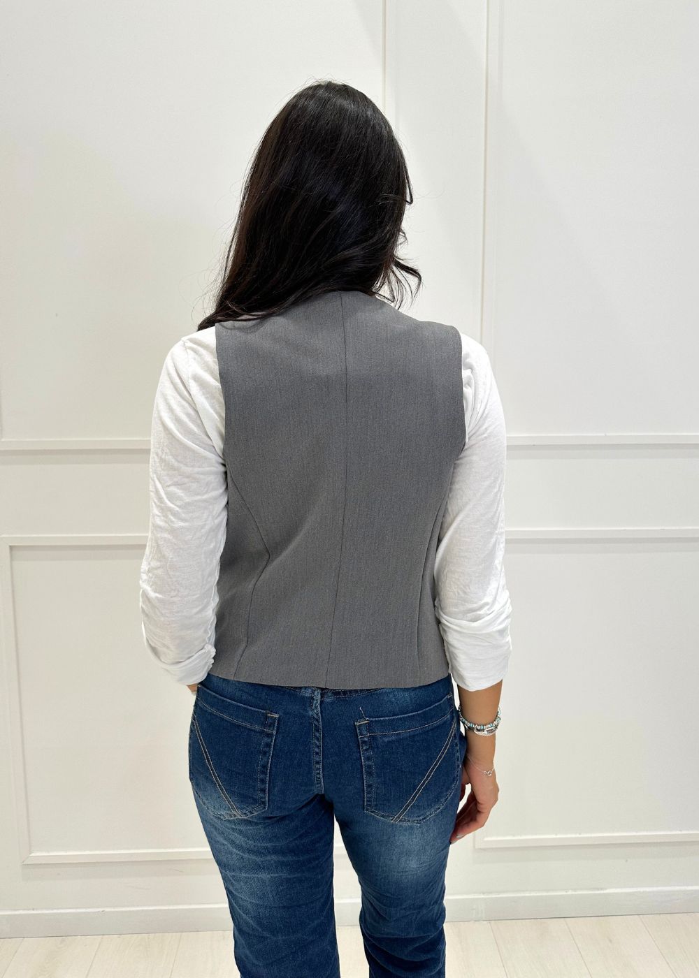 KERSO - Gilet Bottoni - GRIGIO