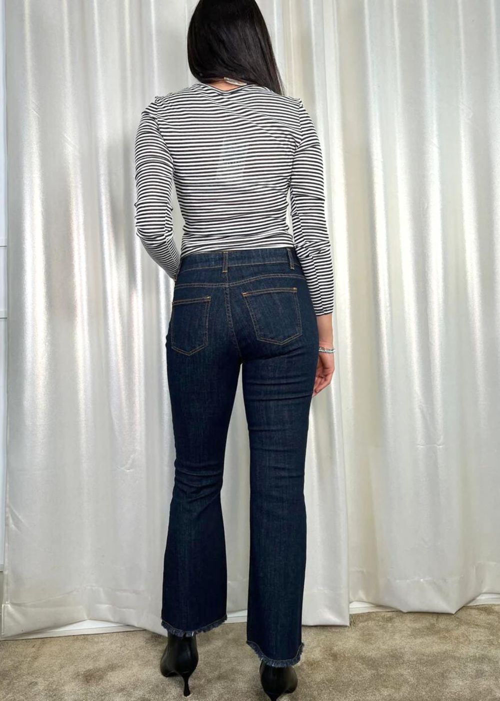 VIC - Jeans Strass Sfrangiato - DENIM
