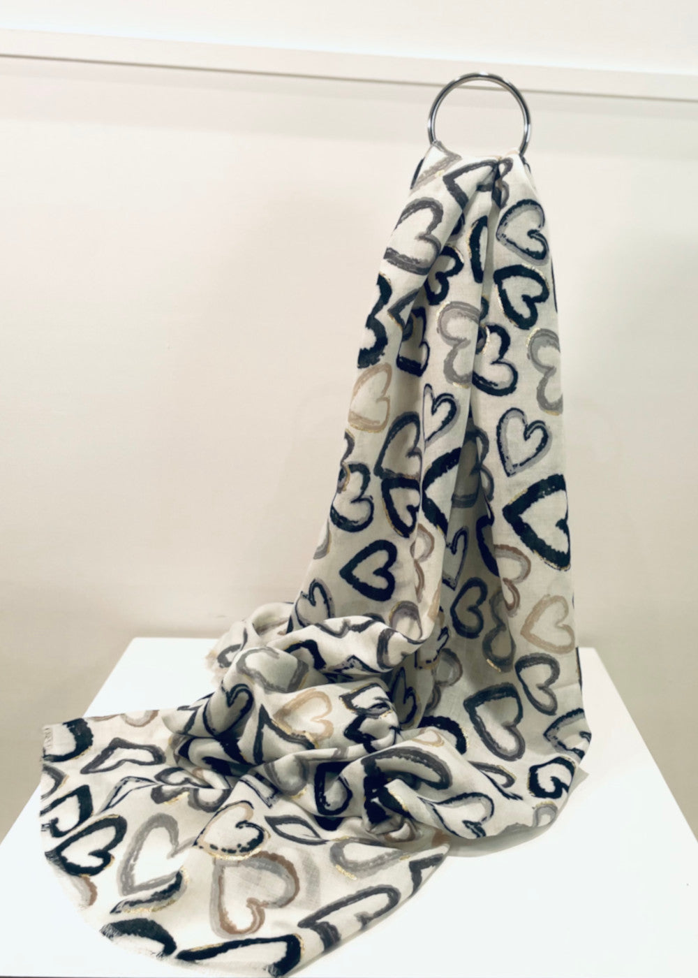KERSO - Pashmina Cuori - NERO