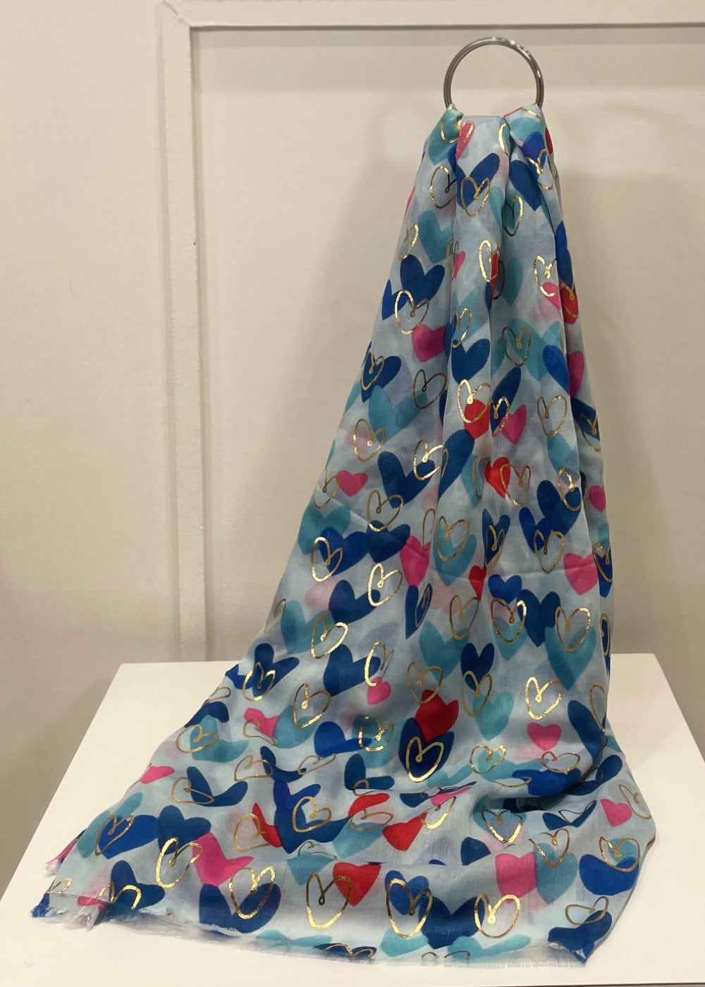 KERSO - Pashmina Cuoricini - BLU