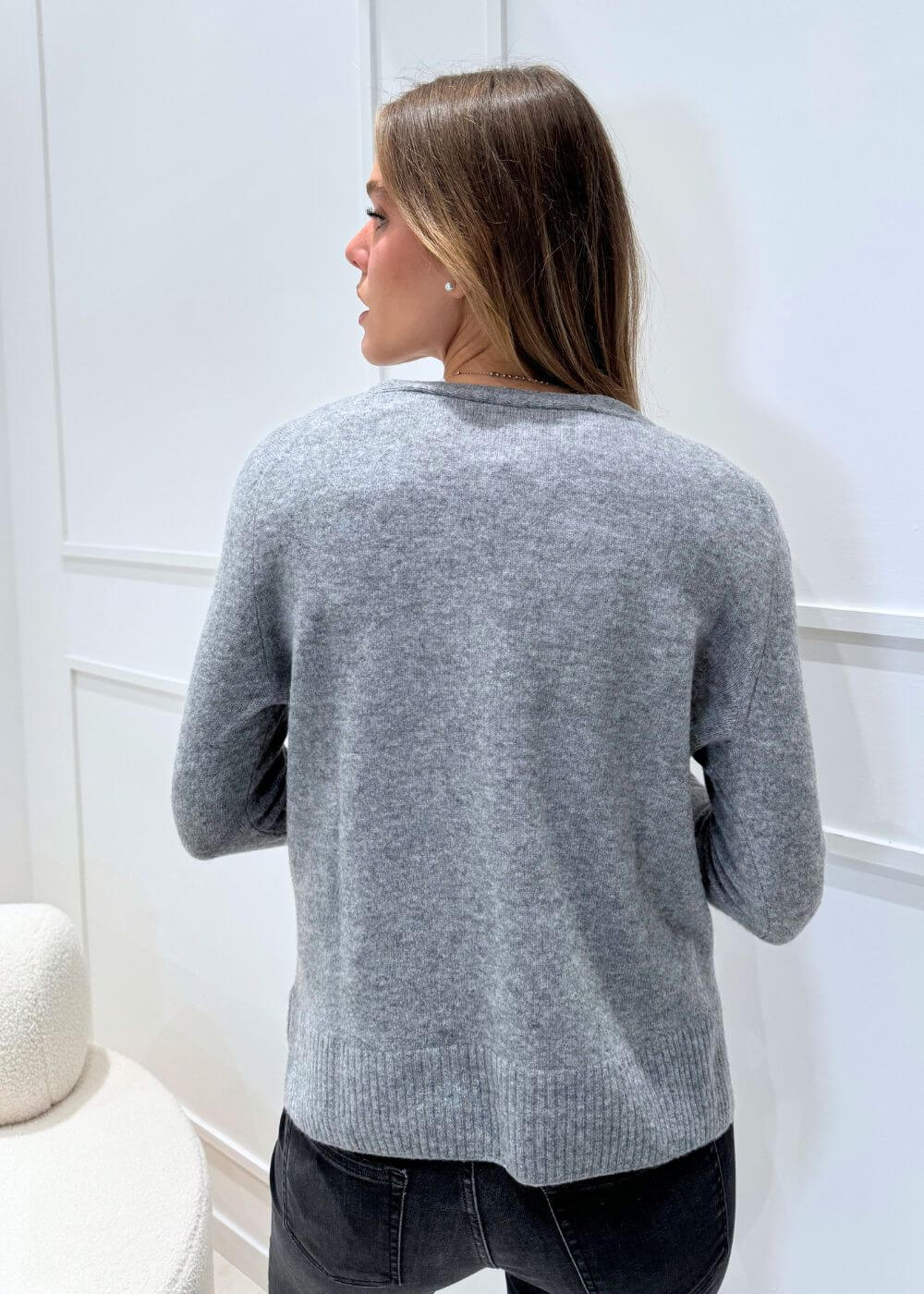 KERSO - Cardigan Bottoni - GRIGIO