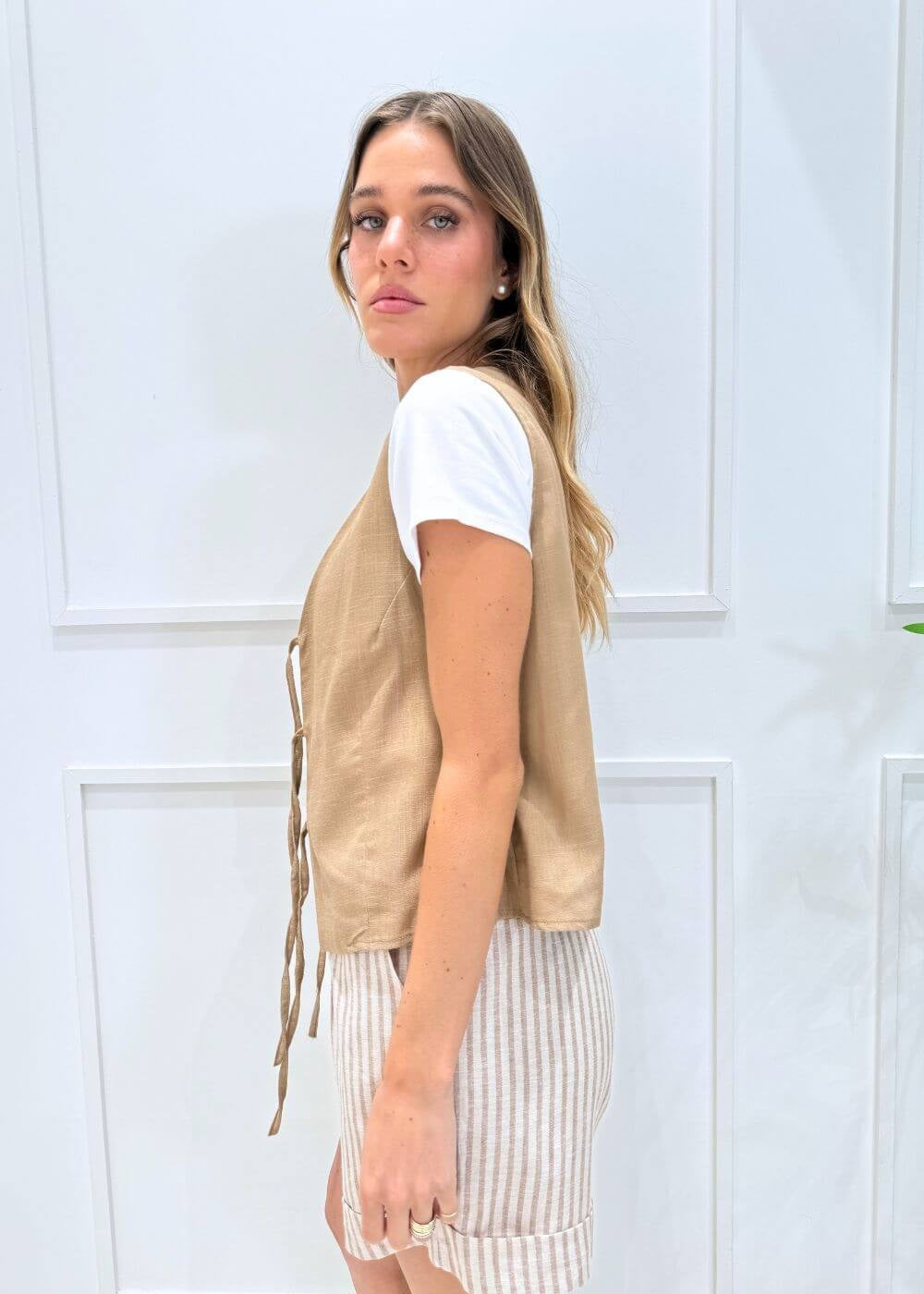 KERSO - Maglia Gilet - CAMEL