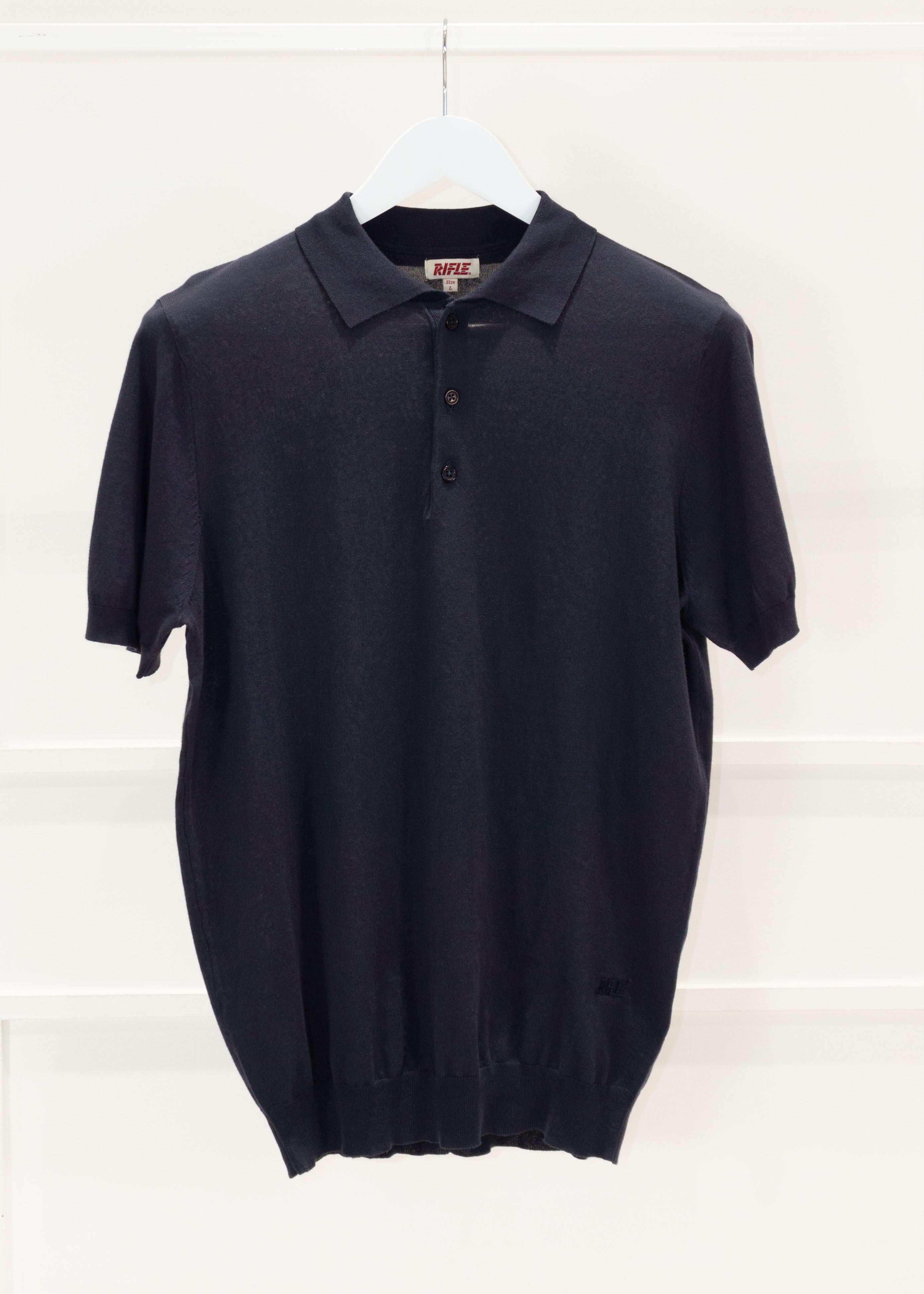 rifle - polo m/m in maglia - blu