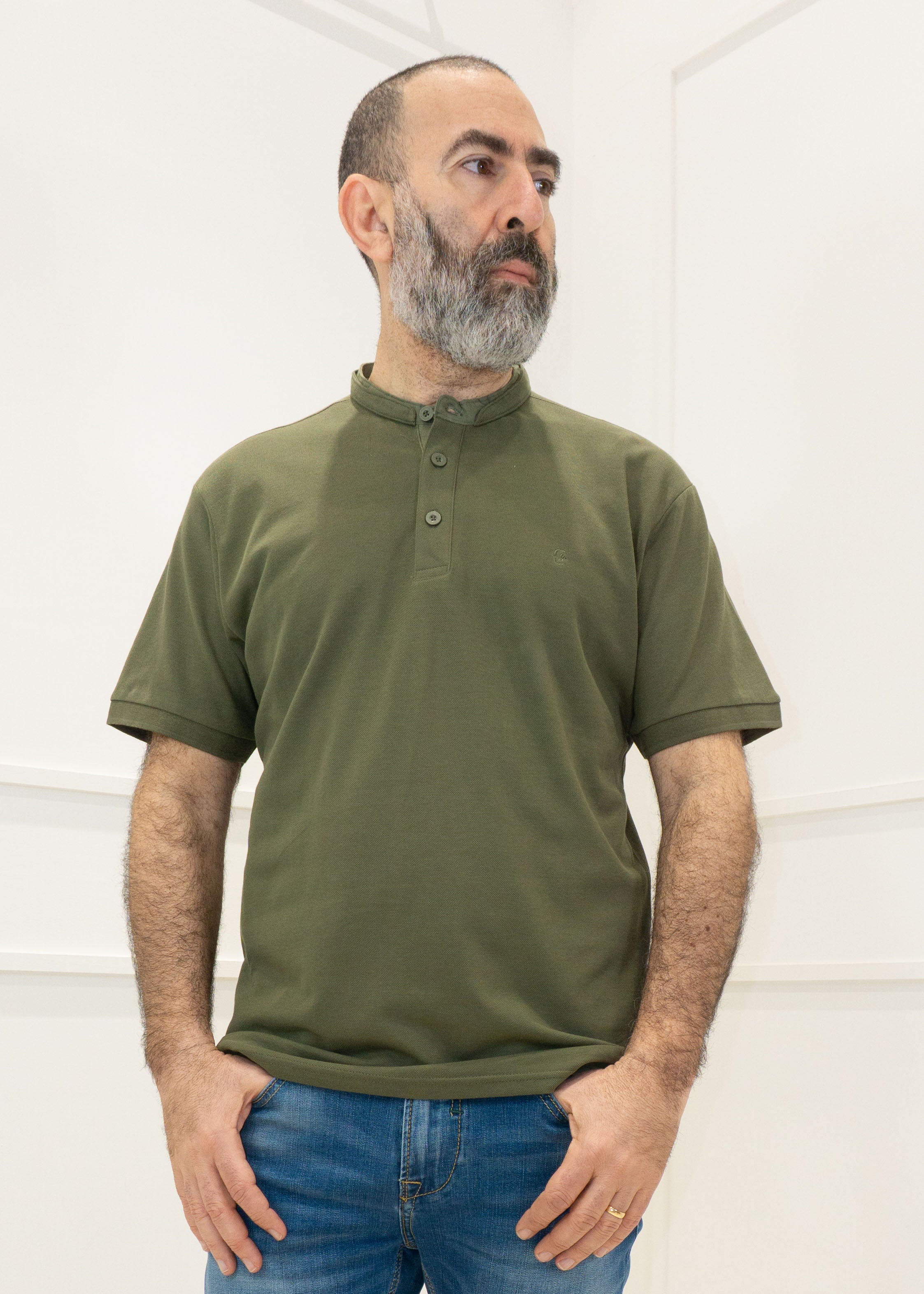 Coveri - T-Shirt m/m bottoni Coveri - VERDE MILITARE