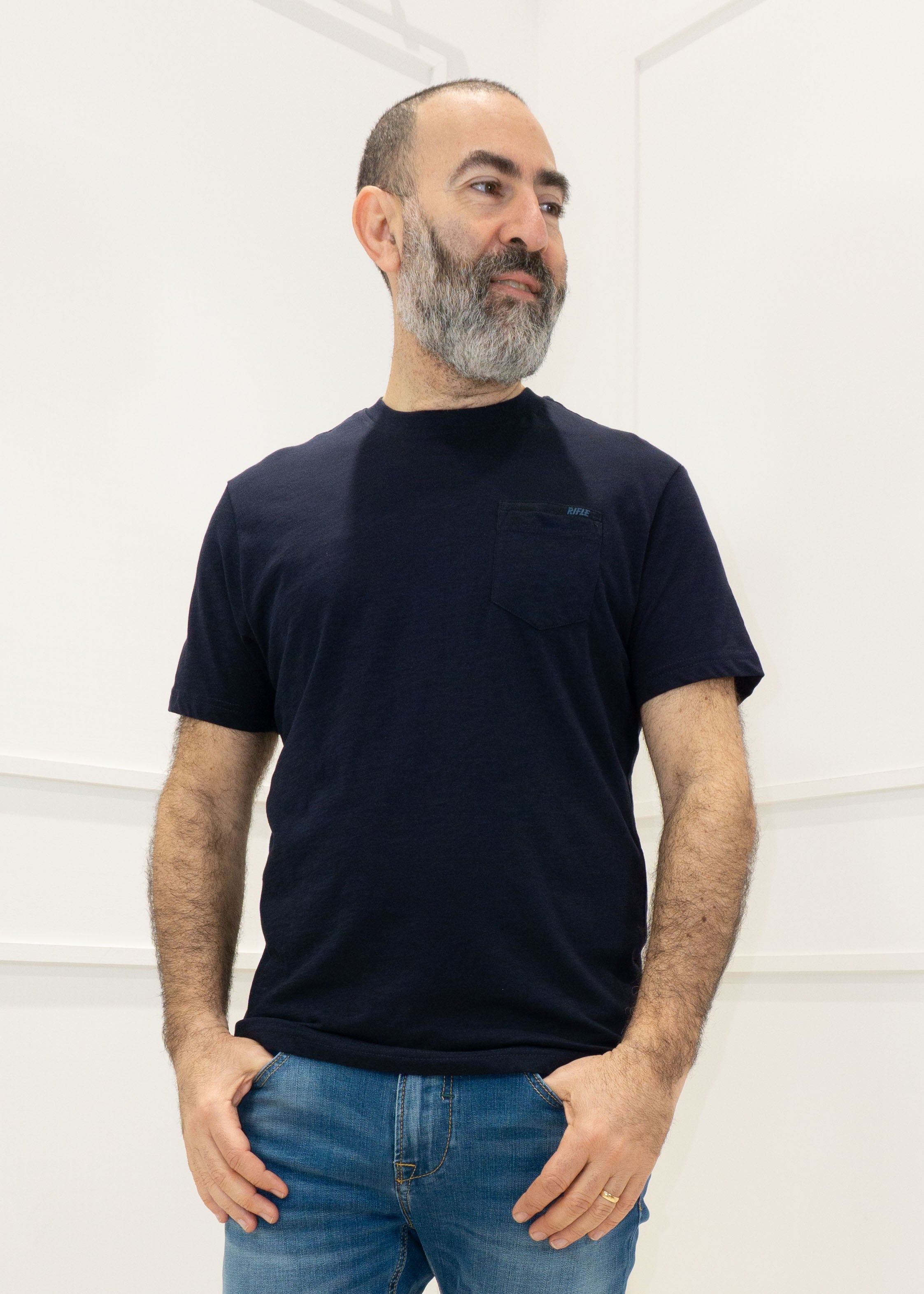 Rifle - T-Shirt m/m taschino Rifle - BLU