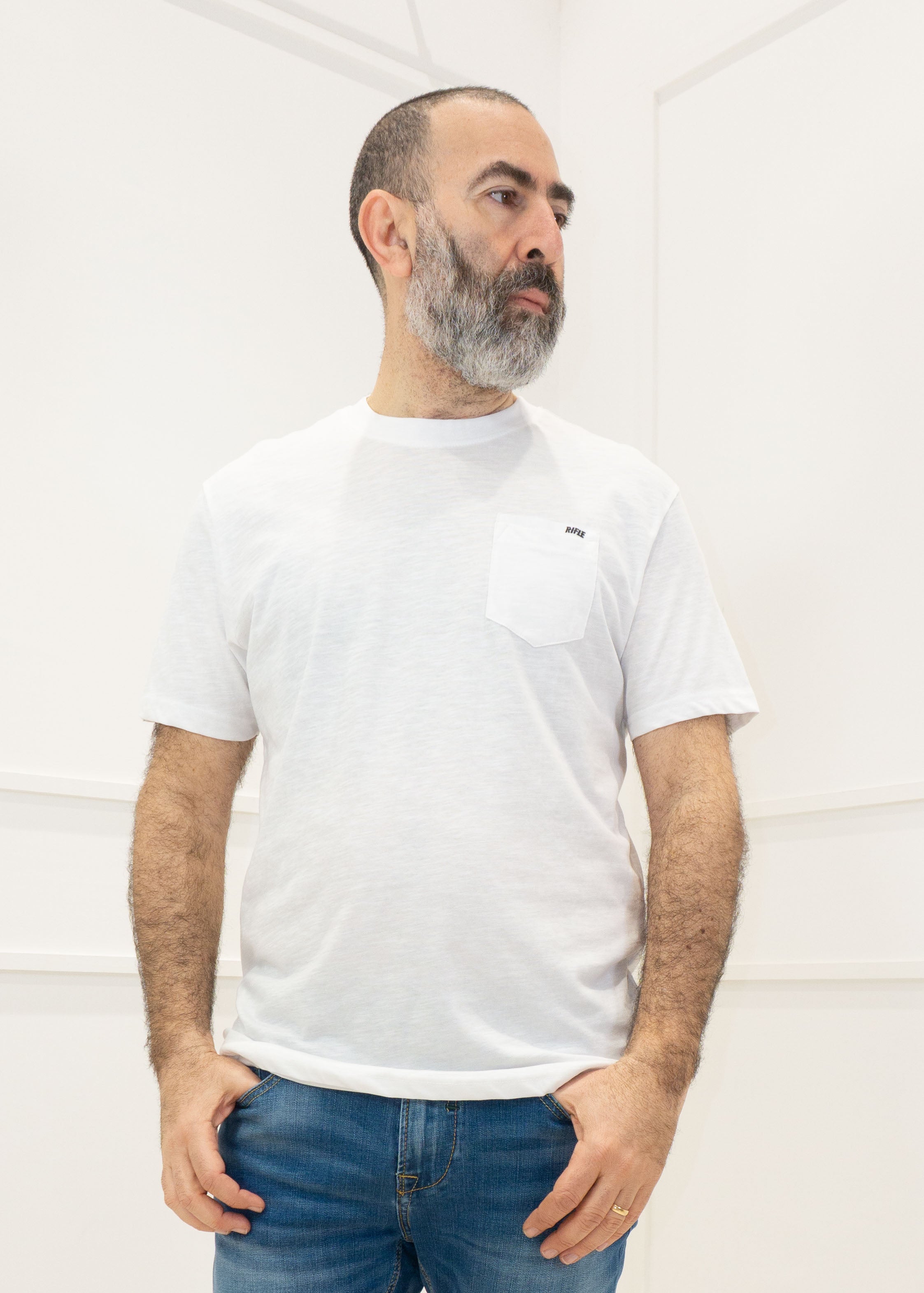 Rifle - T-Shirt m/m taschino Rifle - BIANCO