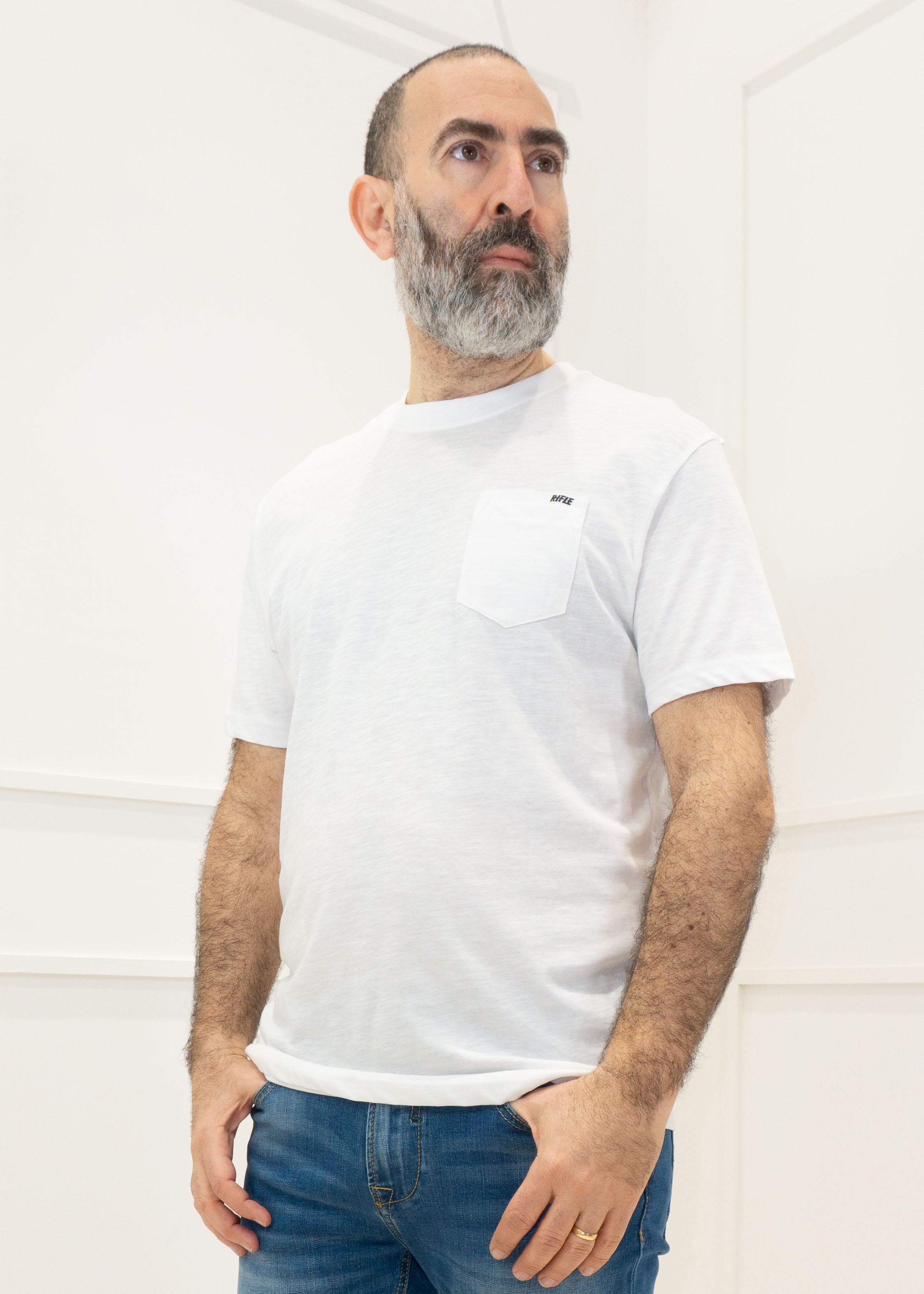 Rifle - T-Shirt m/m taschino Rifle - BIANCO