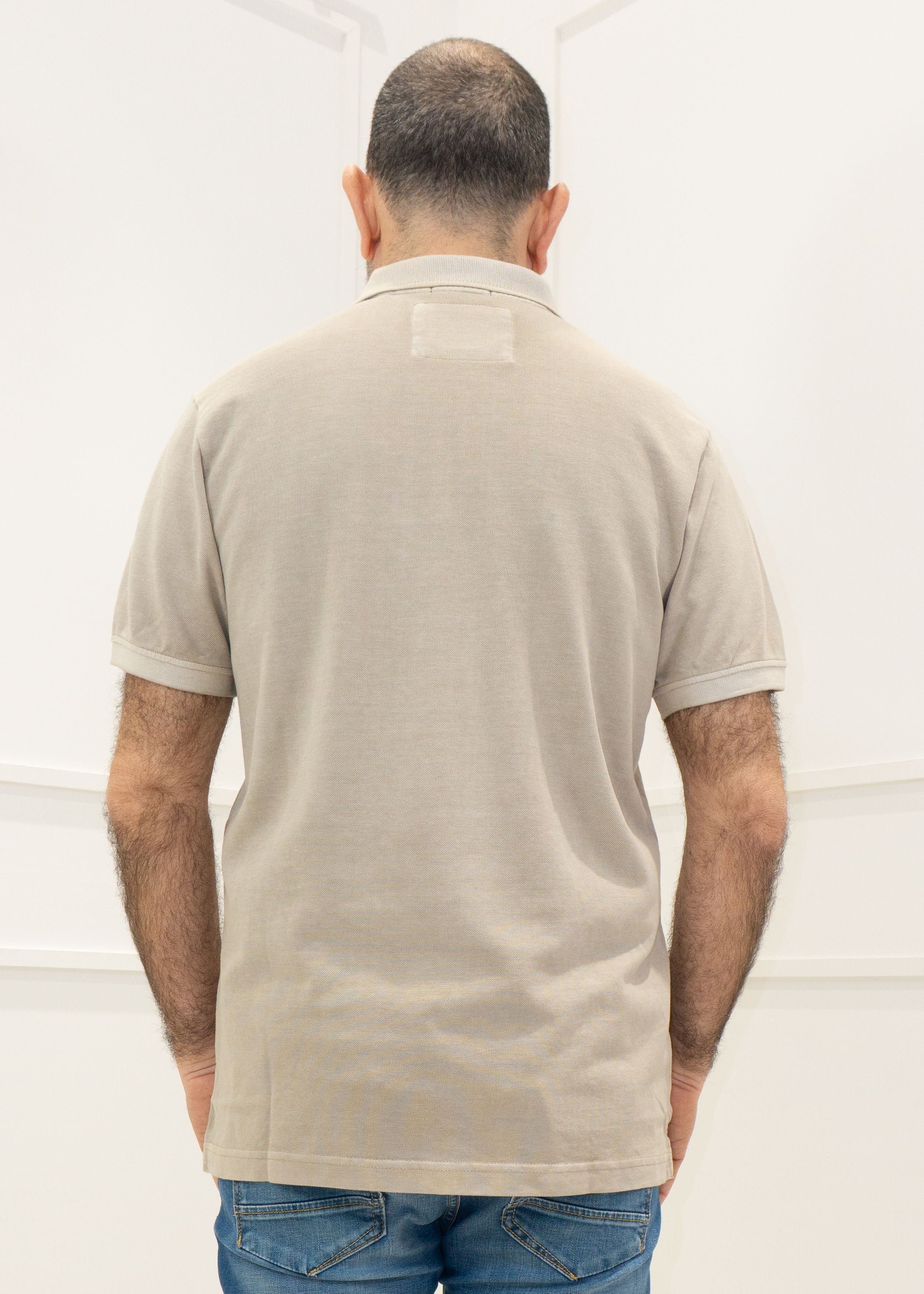 COTTON BELT - Polo m/m stone wash Cotton Belt - BEIGE