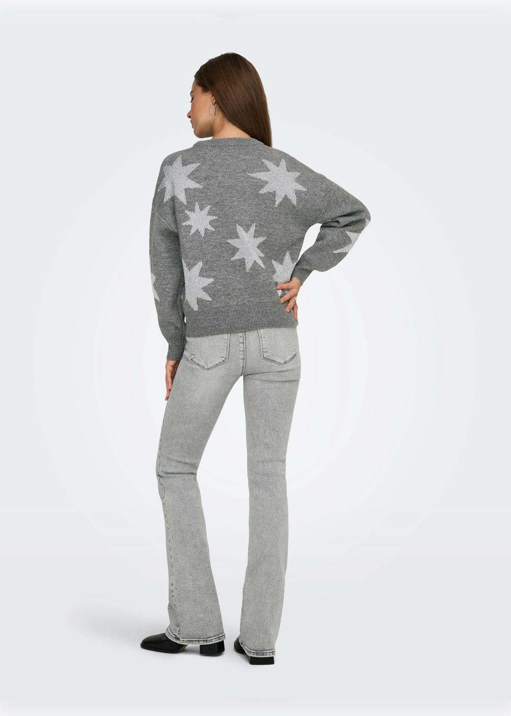 ONLY - Maglia Stelle - GRIGIO