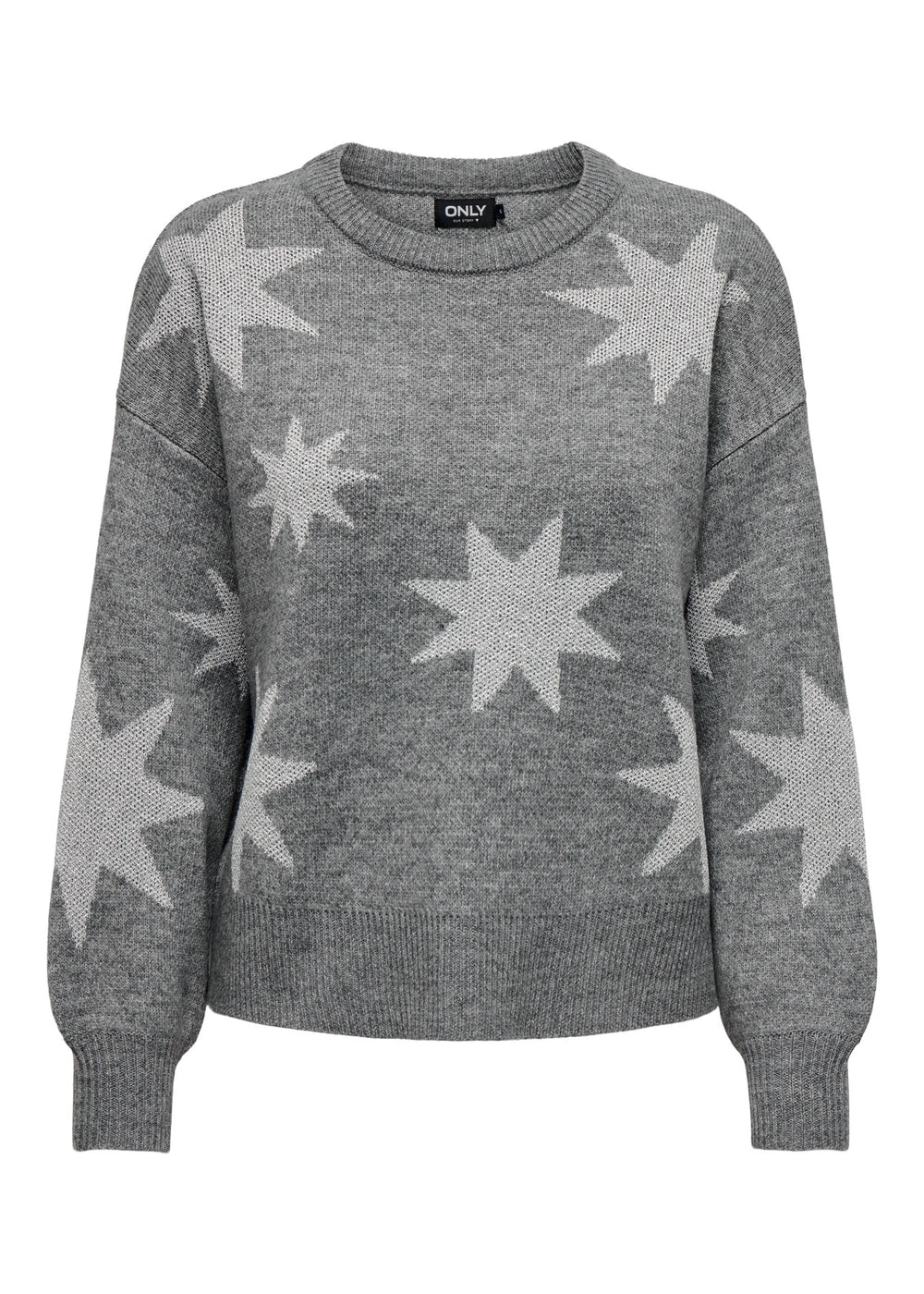 ONLY - Maglia Stelle - GRIGIO