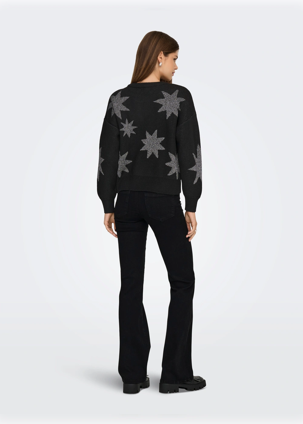 ONLY - Maglia Stelle - NERO