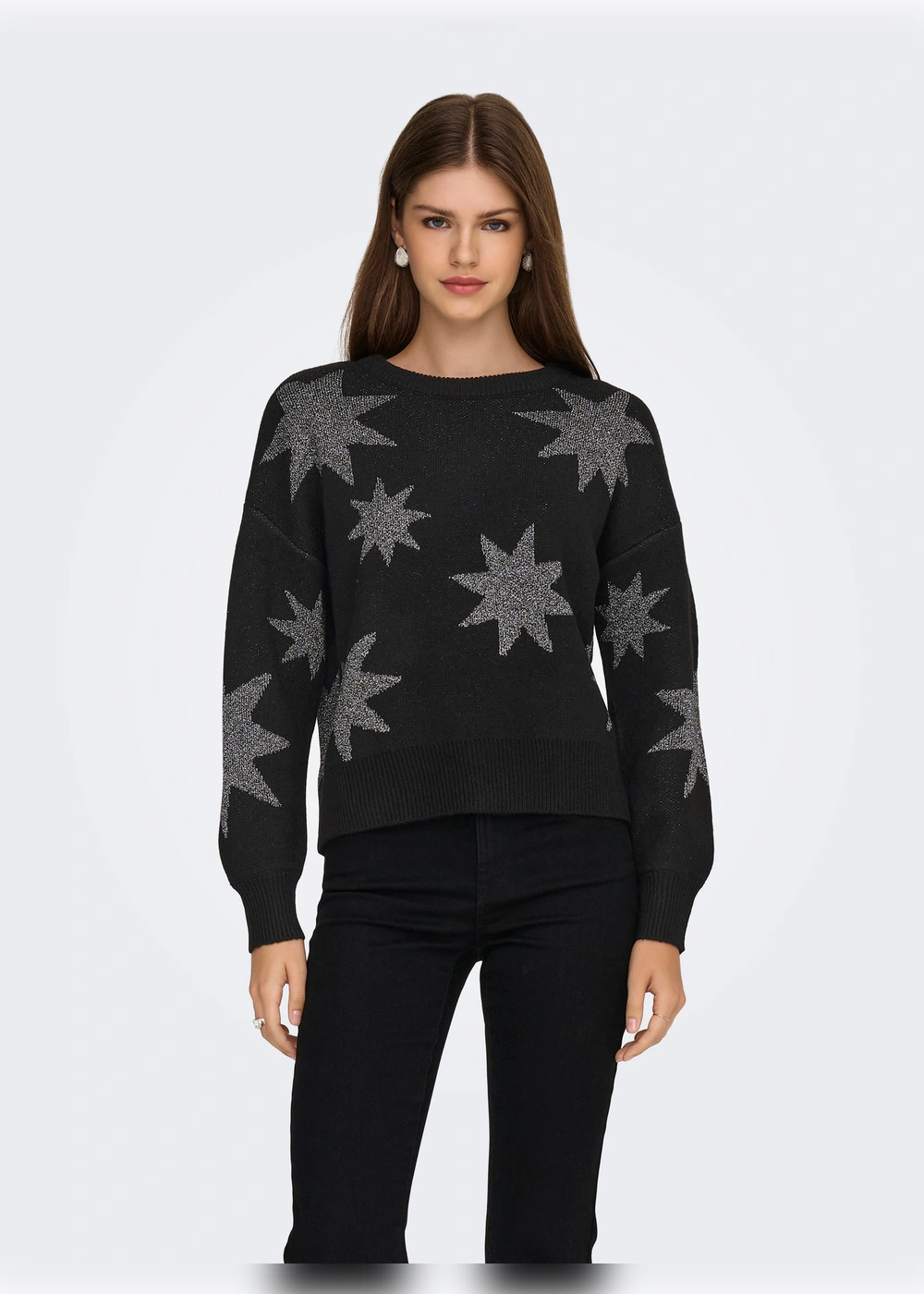ONLY - Maglia Stelle - NERO