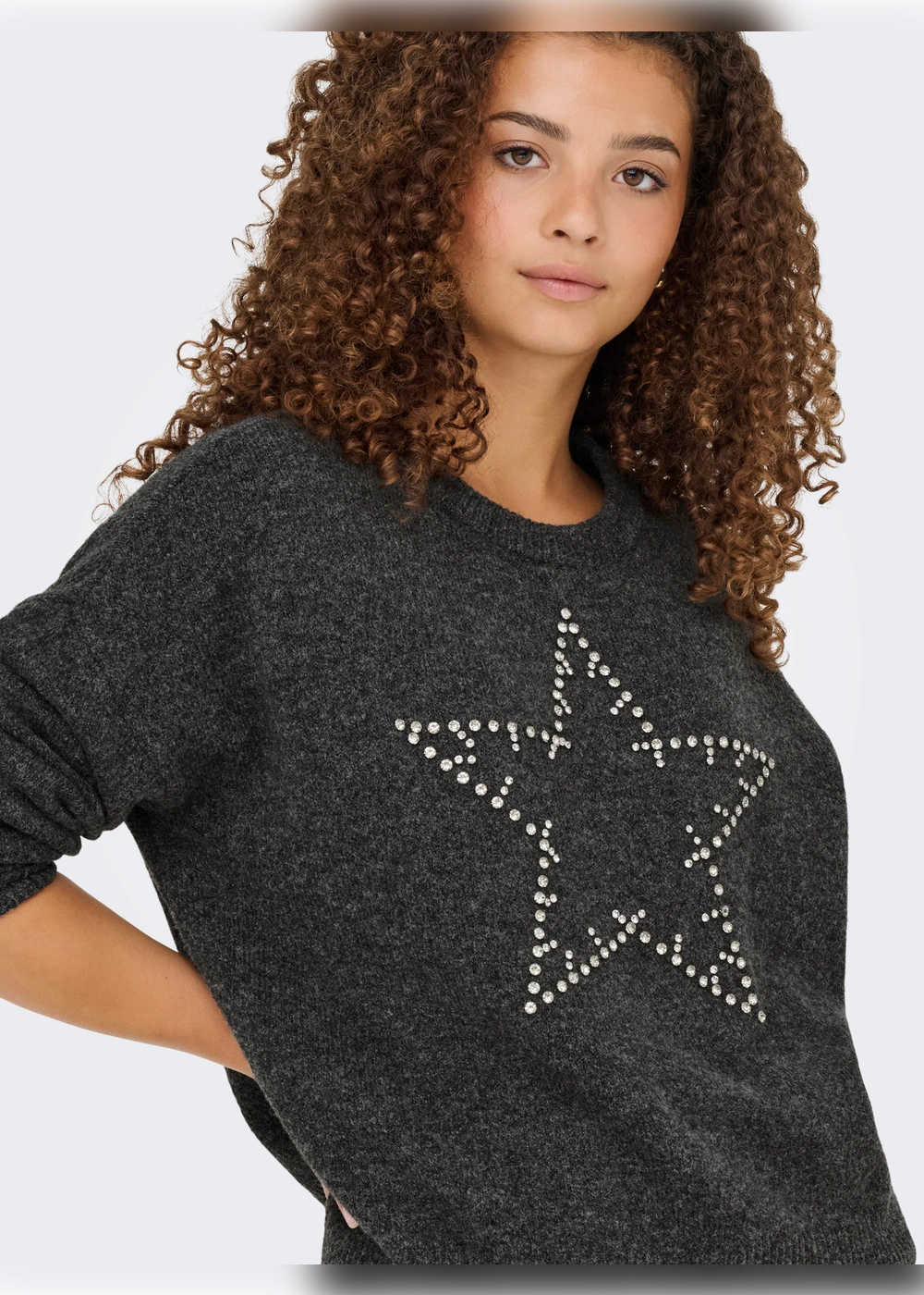 ONLY - Maglia Strass - NERO
