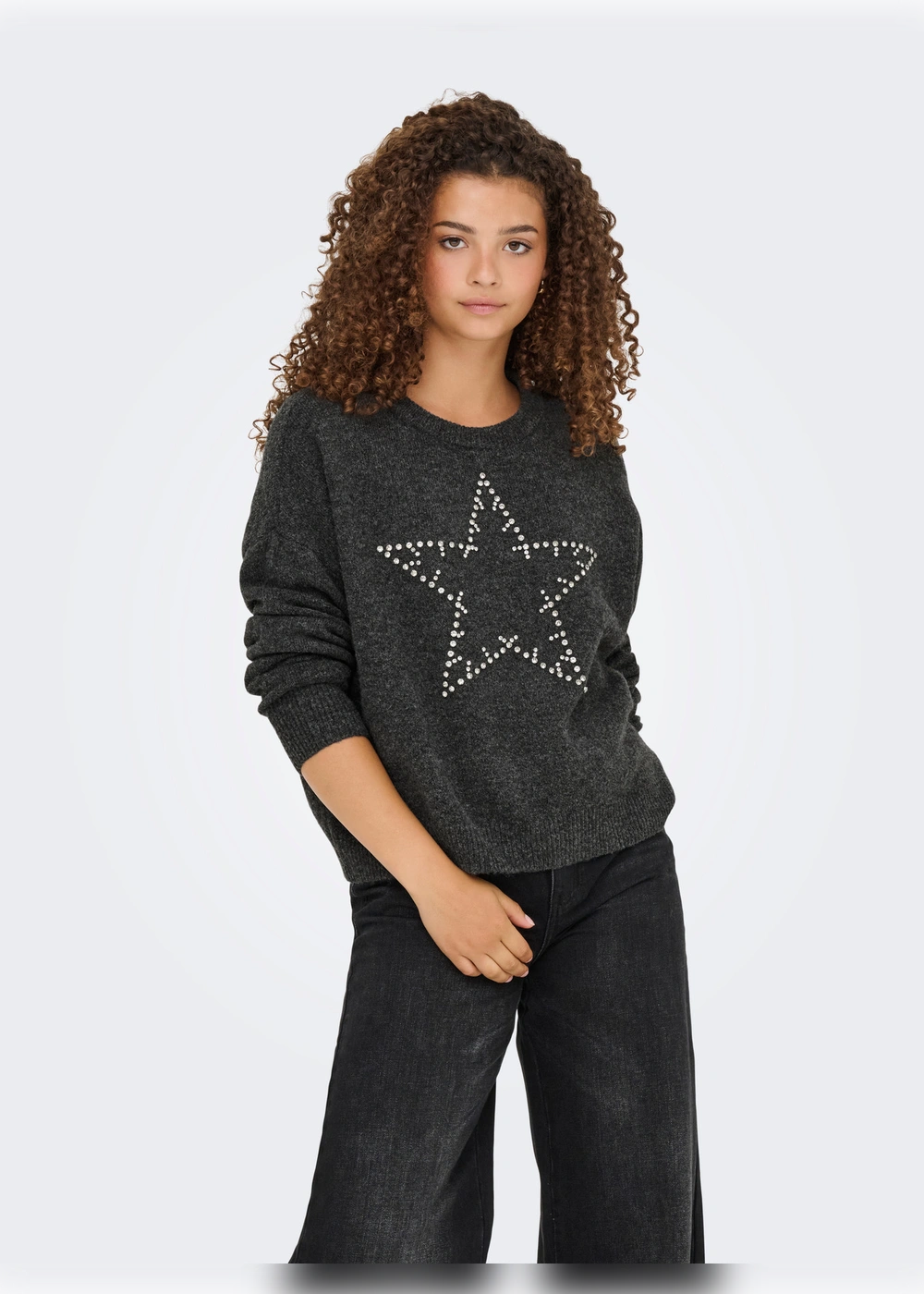 ONLY - Maglia Strass - NERO