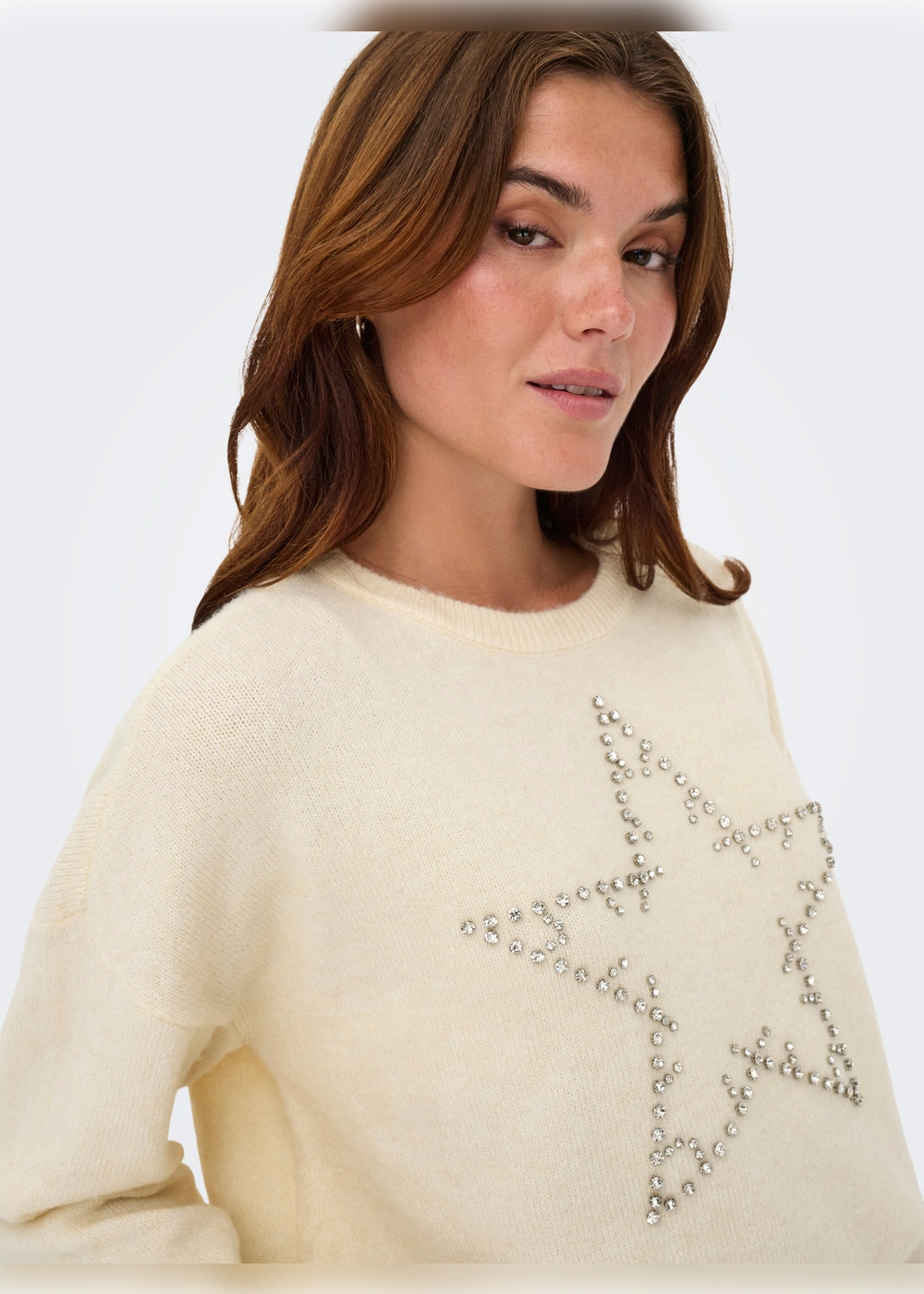 only - maglia stella - panna