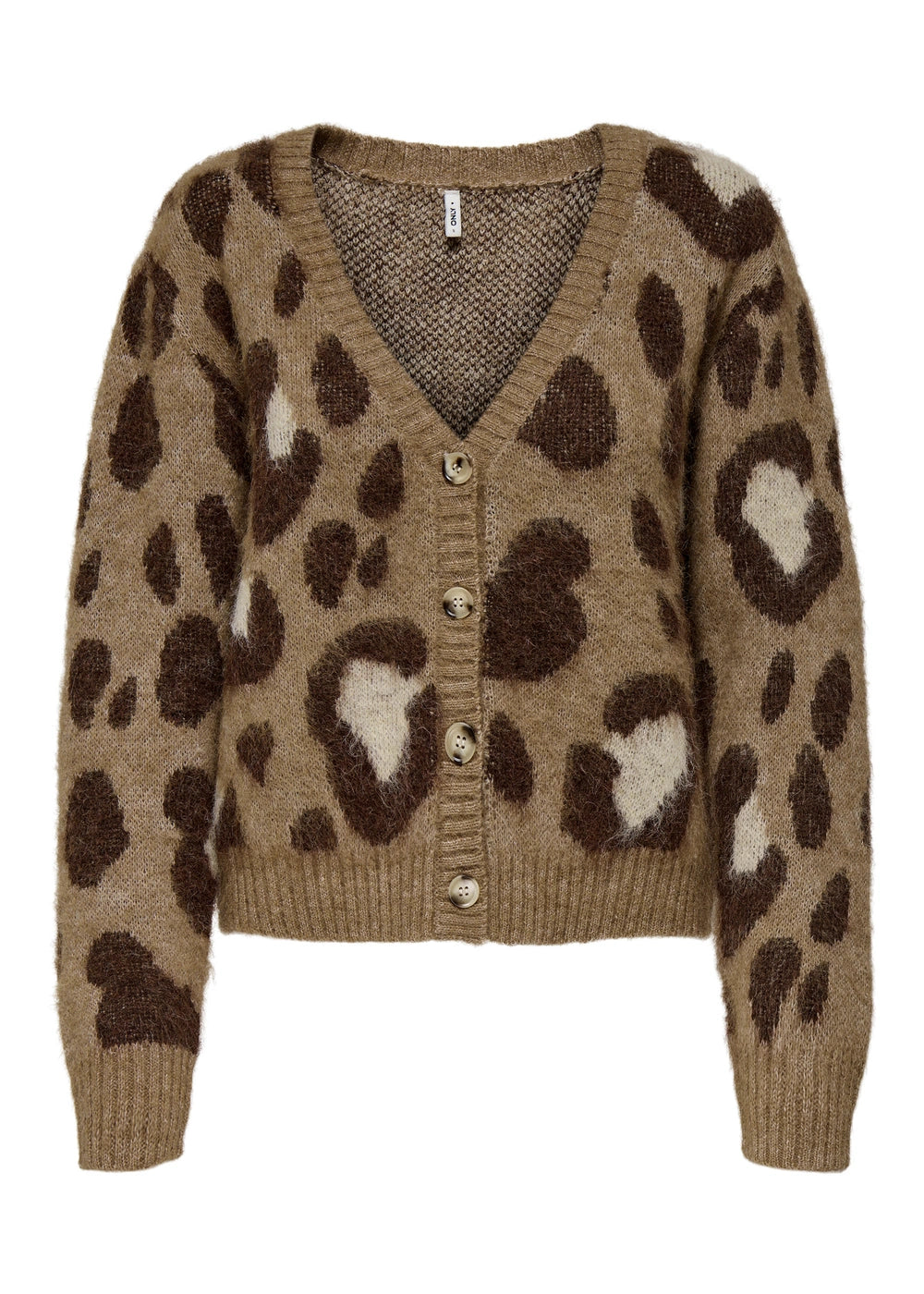 only - cardigan maculato - marrone