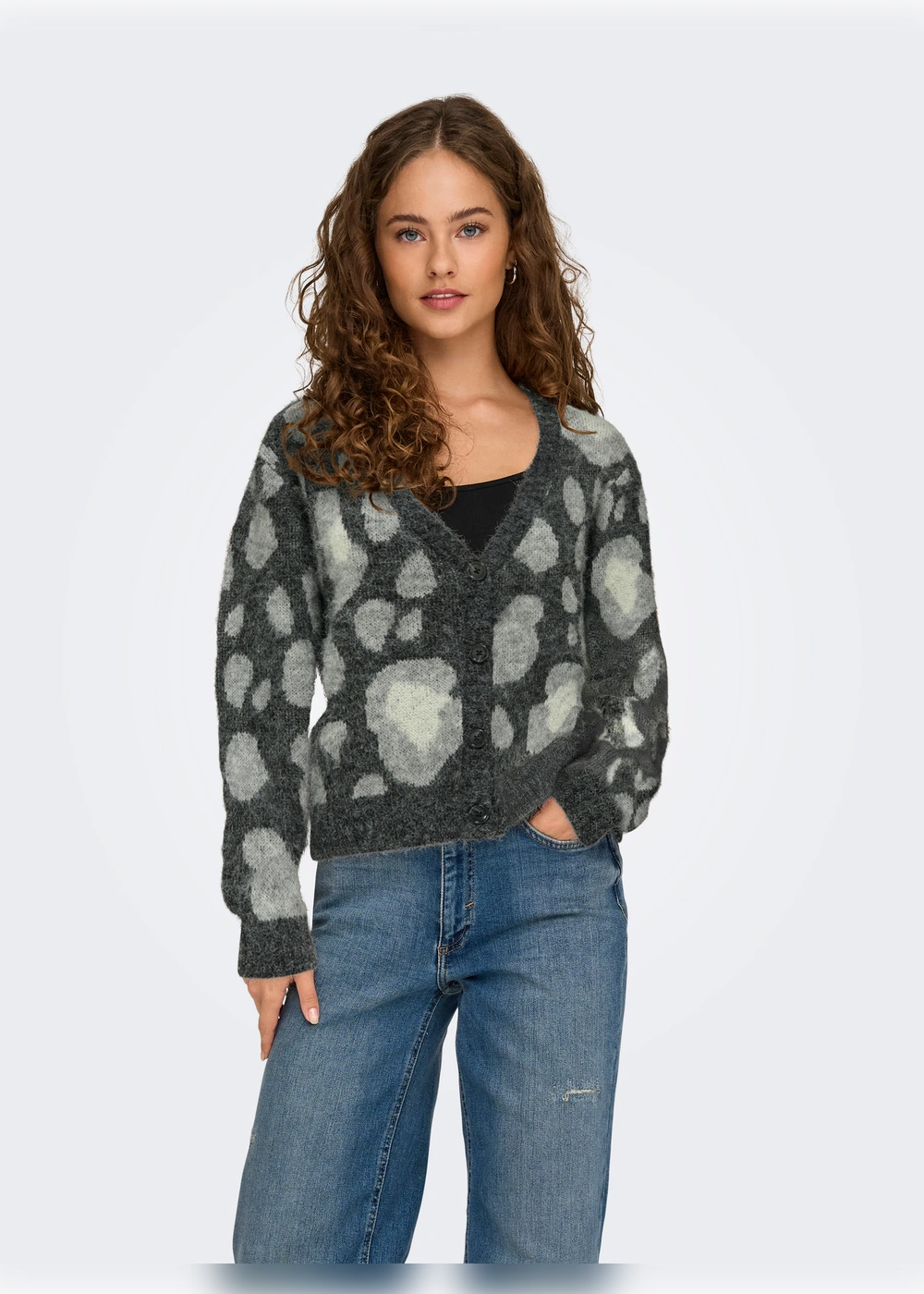 only - cardigan maculato - grigio