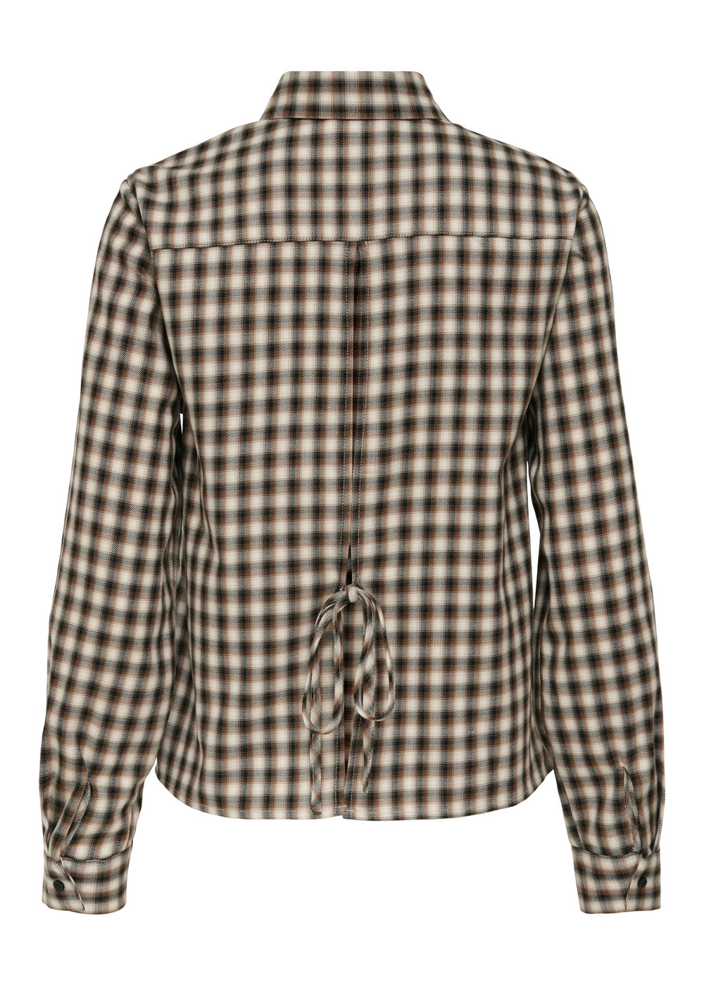 only - camicia quadri - marrone