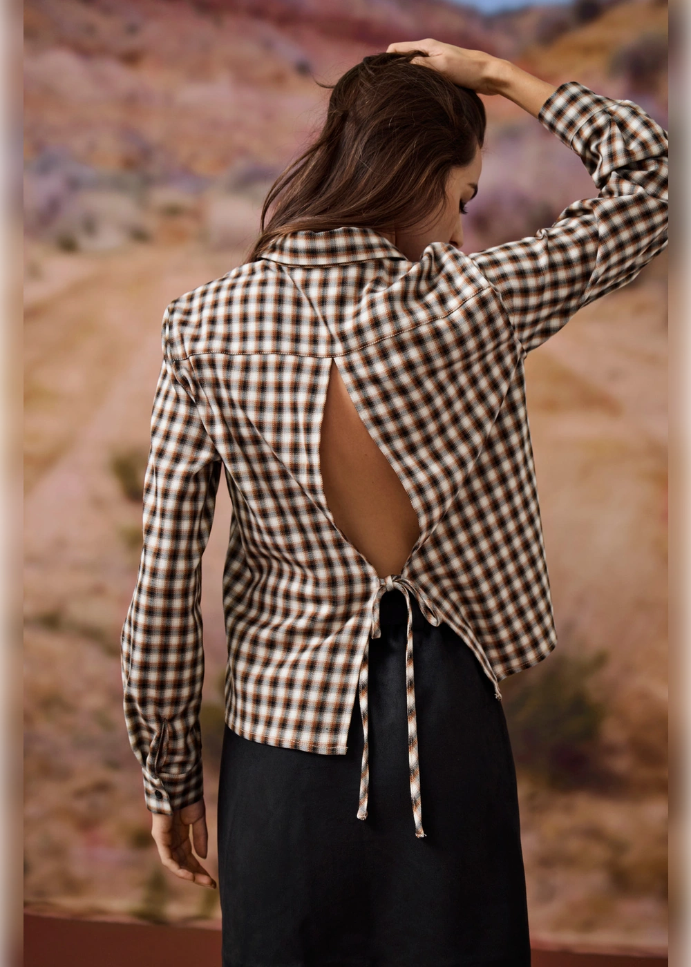 only - camicia quadri - marrone