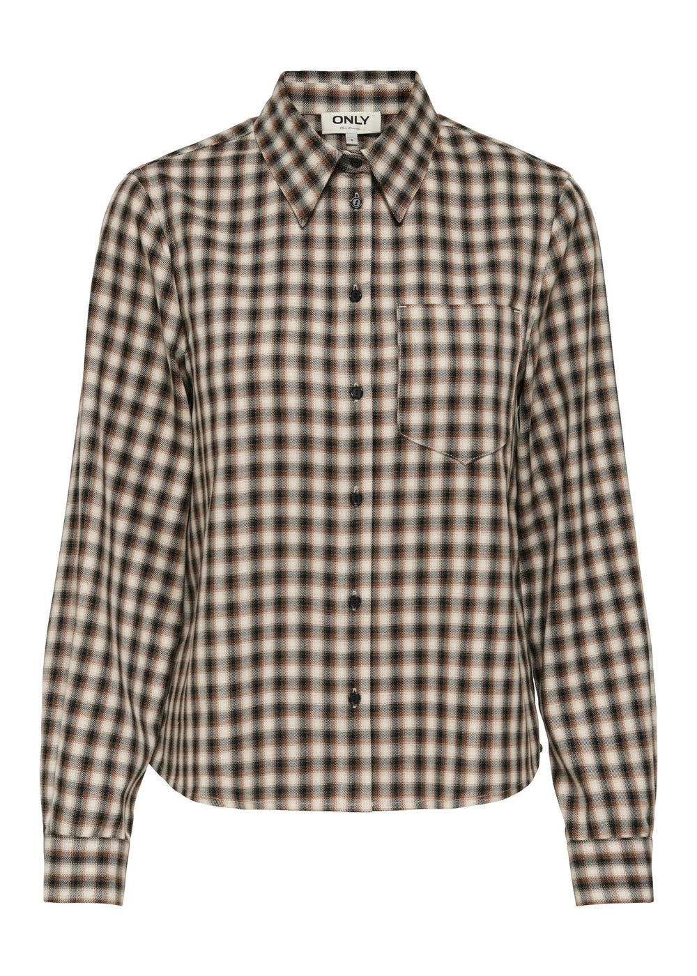only - camicia quadri - marrone