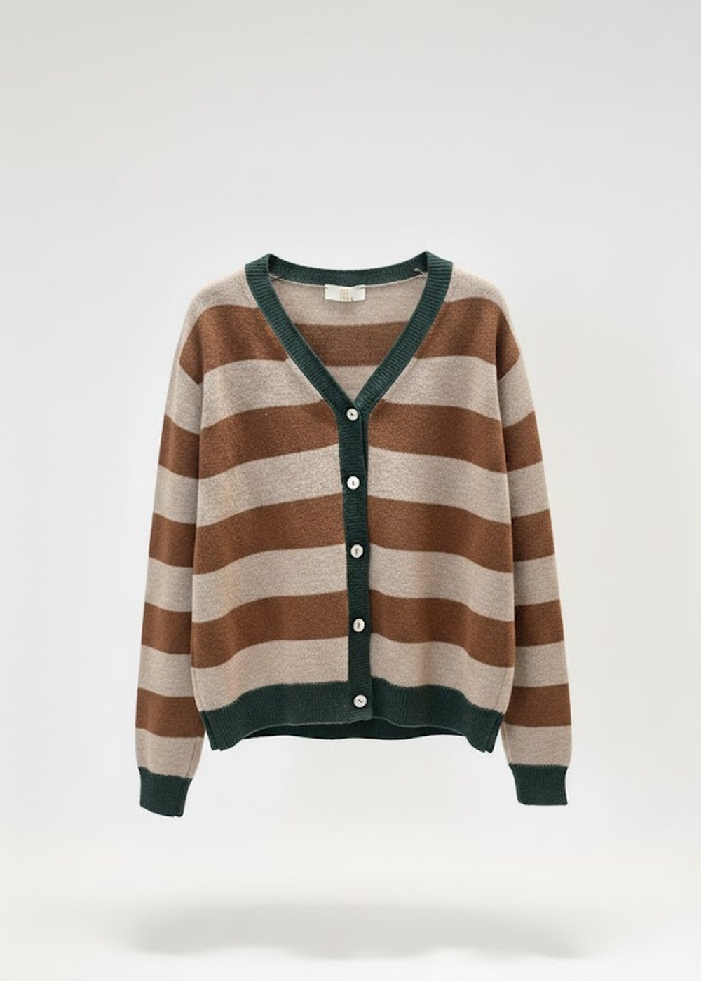 KERSO - Cardigan Righe - VERDE