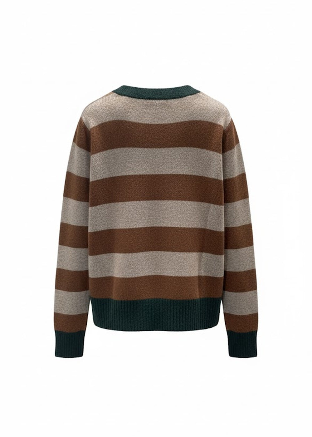 KERSO - Cardigan Righe - VERDE