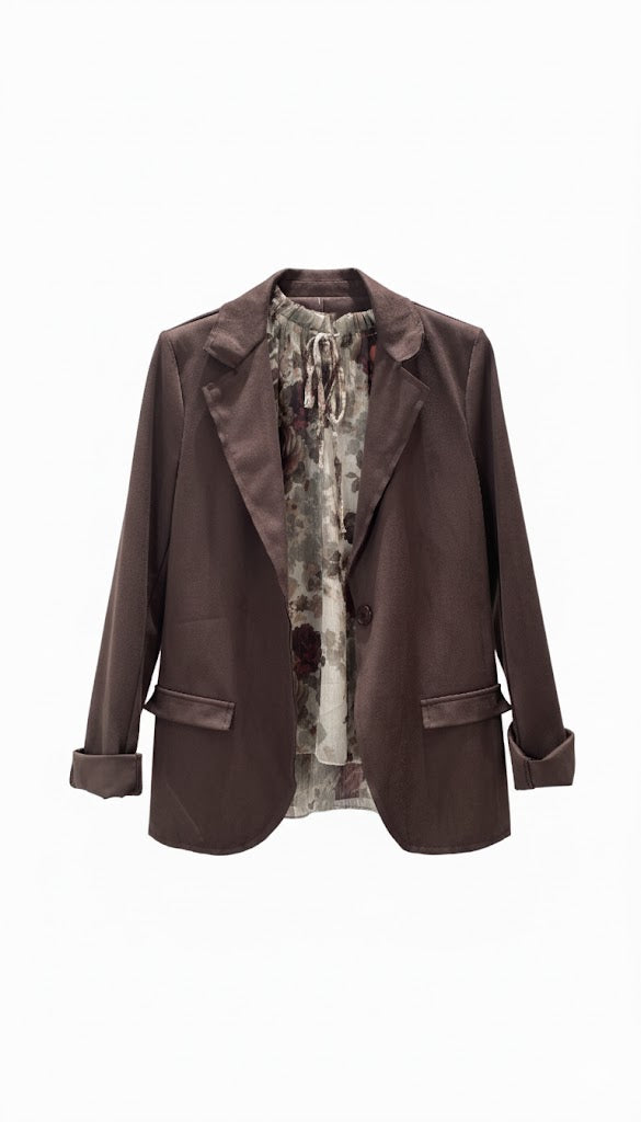 KERSO - Blusa fiori - BEIGE