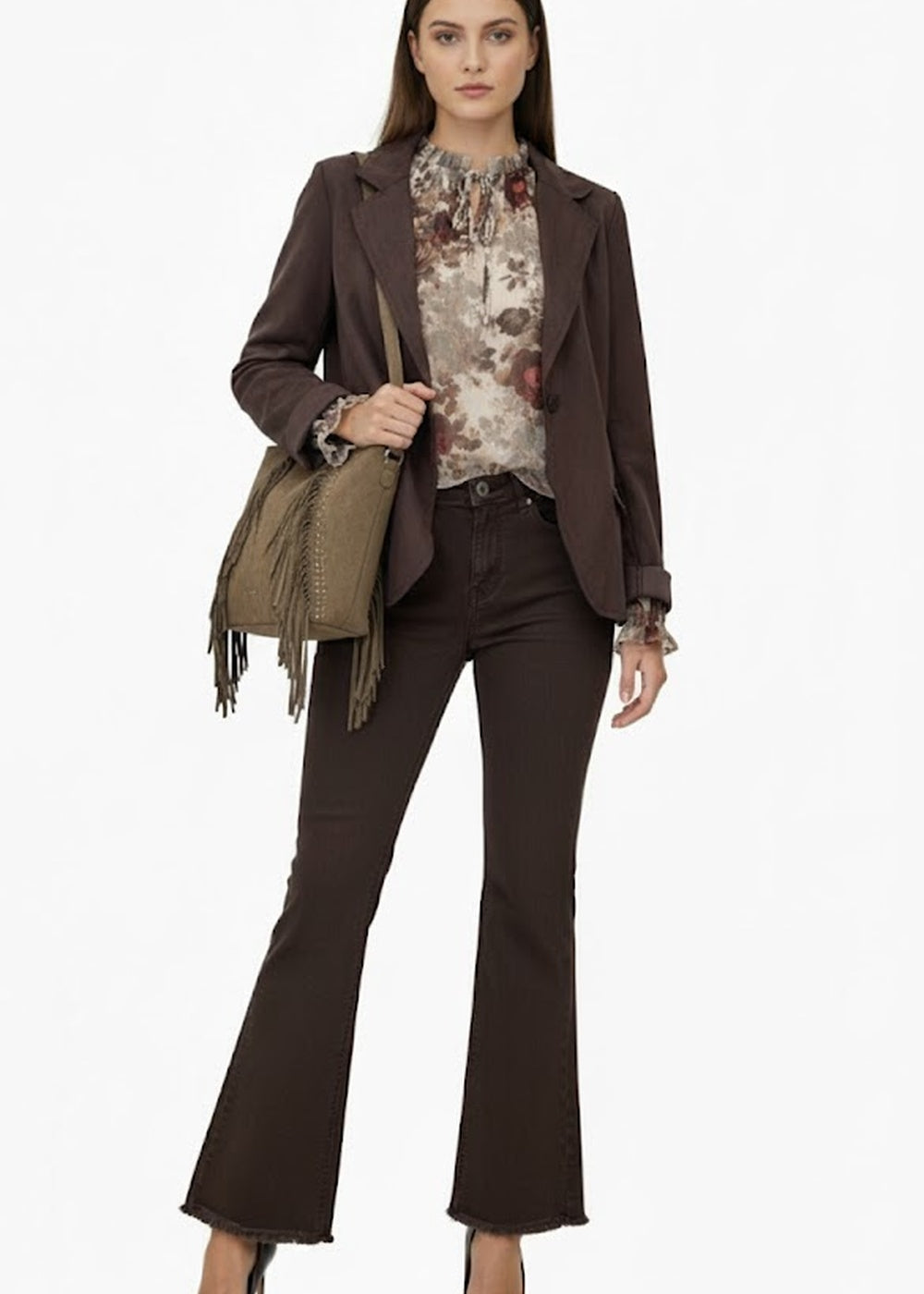 KERSO - Jeans Trombetta - MORO