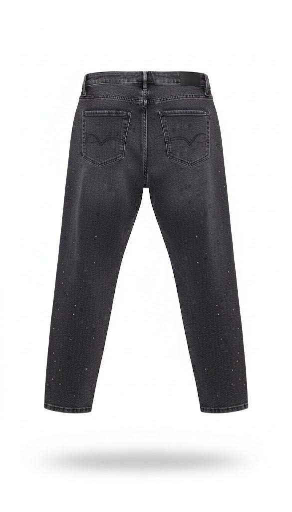 only - jeans strass laterali - grigio