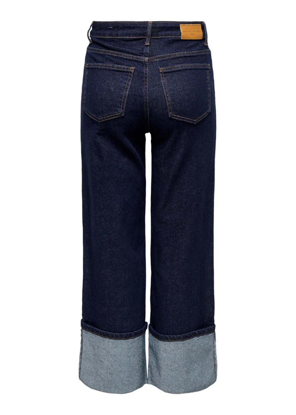 ONLY - Jeans Largo Risvolto - JEANS SCURO