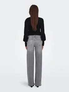 ONLY - Jeans Strass - GRIGIO