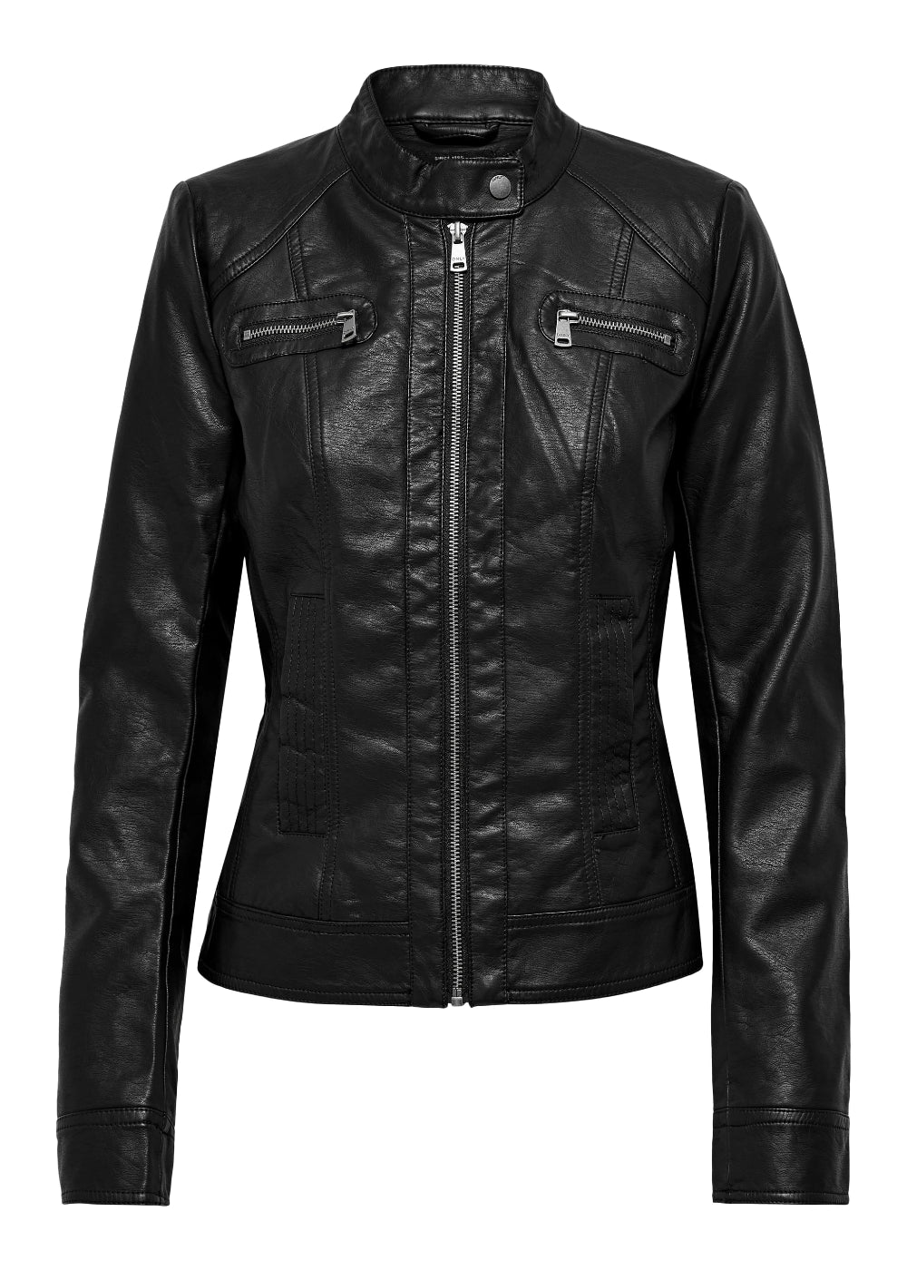 only - giubbino ecopelle - nero