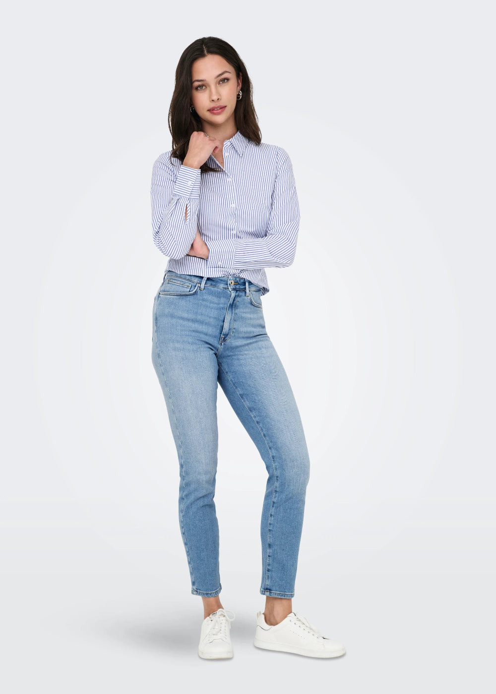 ONLY - Jeans Vita Alta - JEANS CHIARO