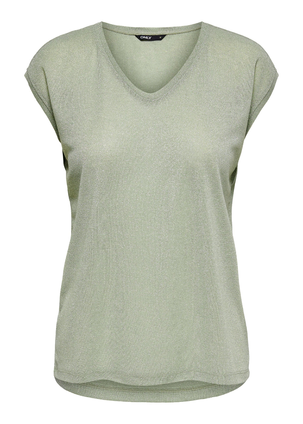 ONLY - T-Shirt V Glitter - SALVIA