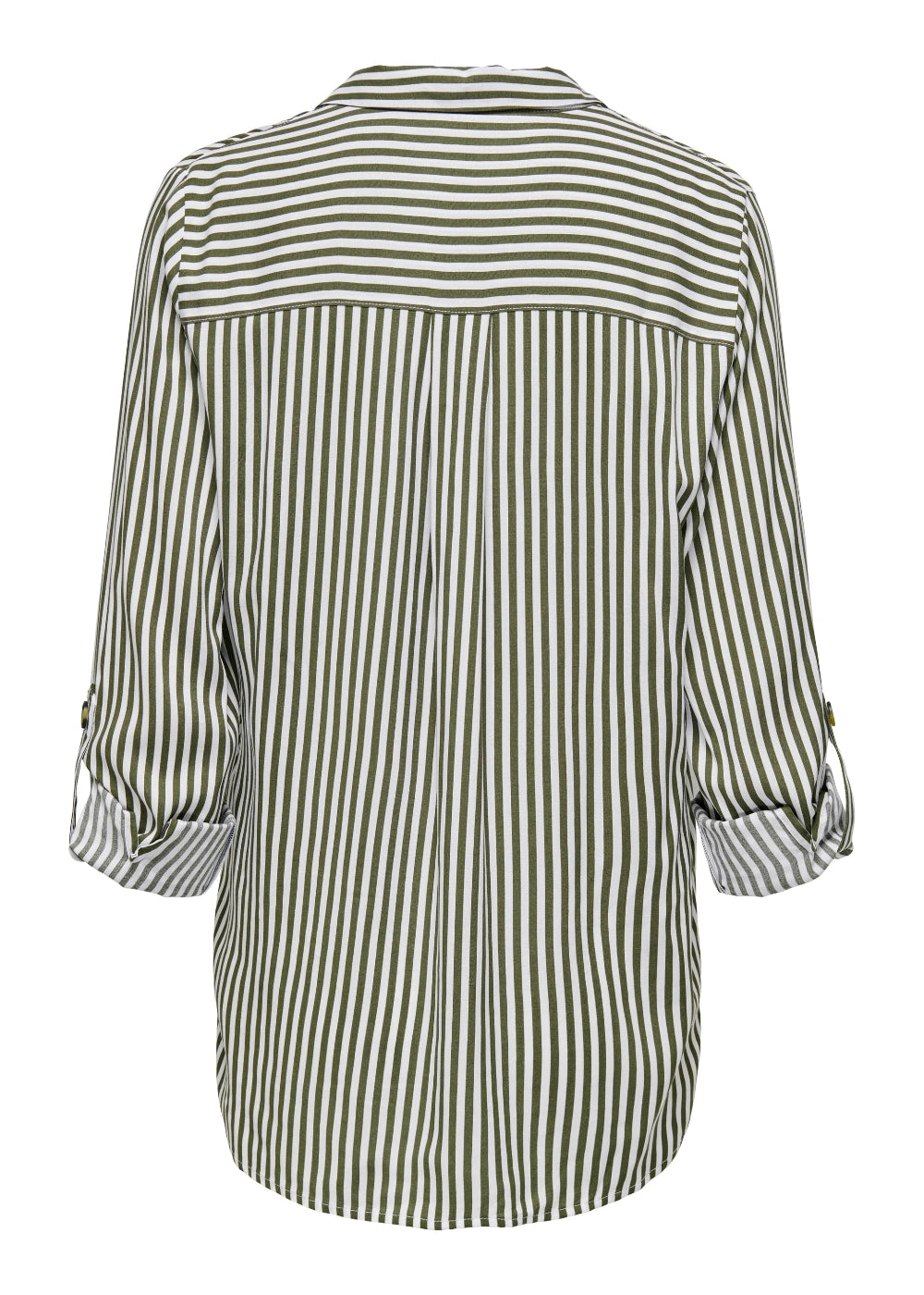 ONLY - Camicia Righe Taschini - VERDE MILITARE